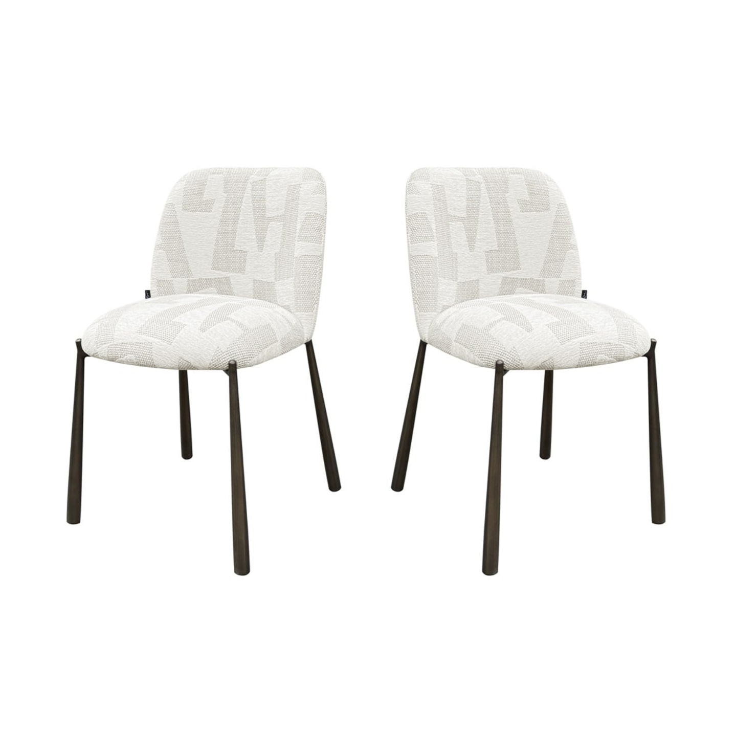 A set of Lana Beige chairs with a black base