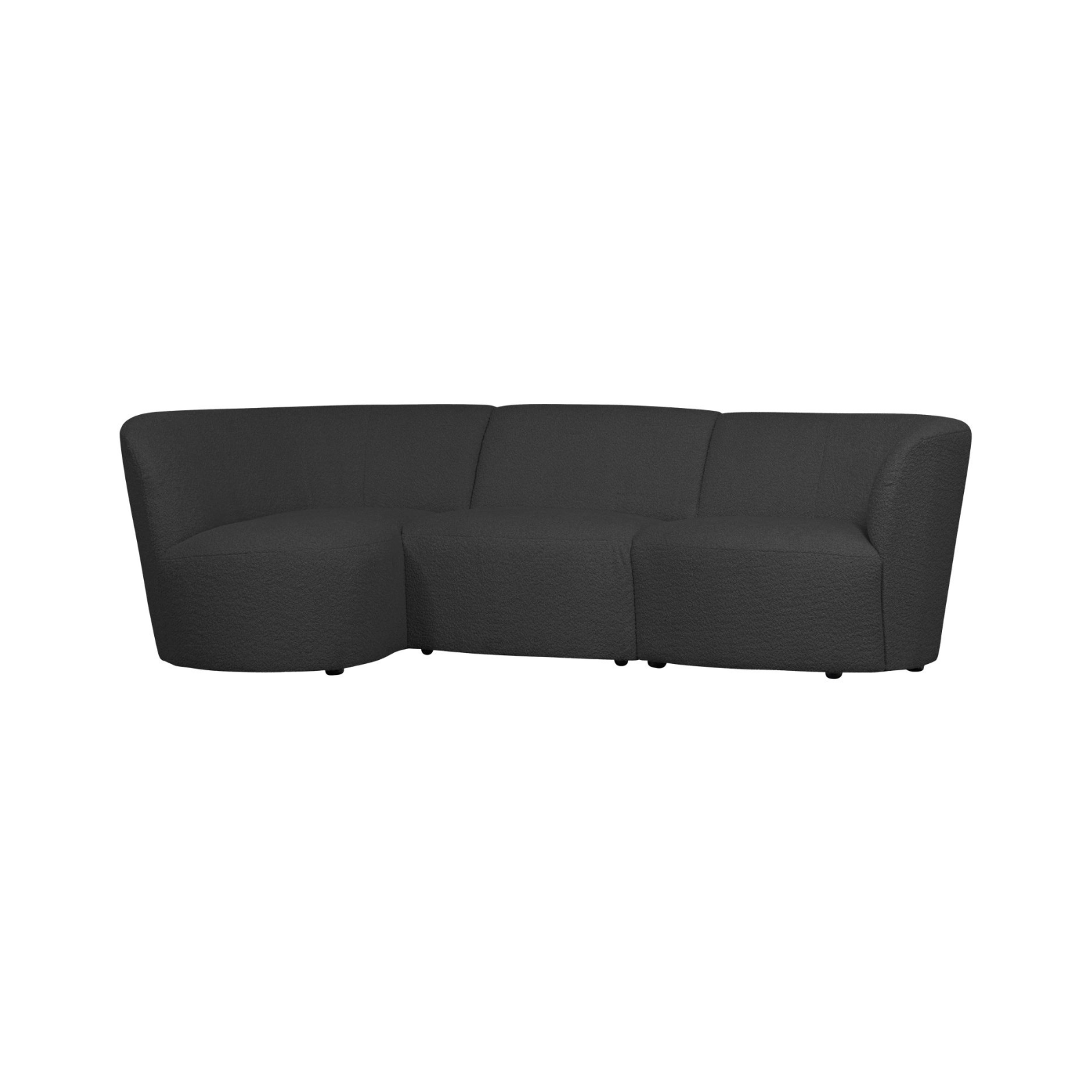 Links -Seiten -Ecke Coco Dunkelgrau Boucle