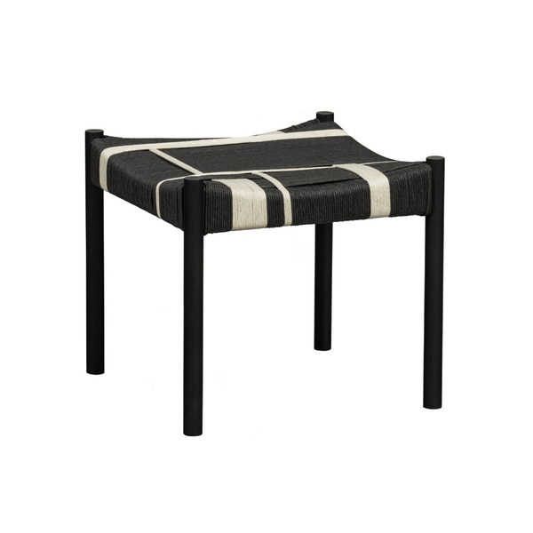 Jessy Stool Mango Wood/Cord Black/White