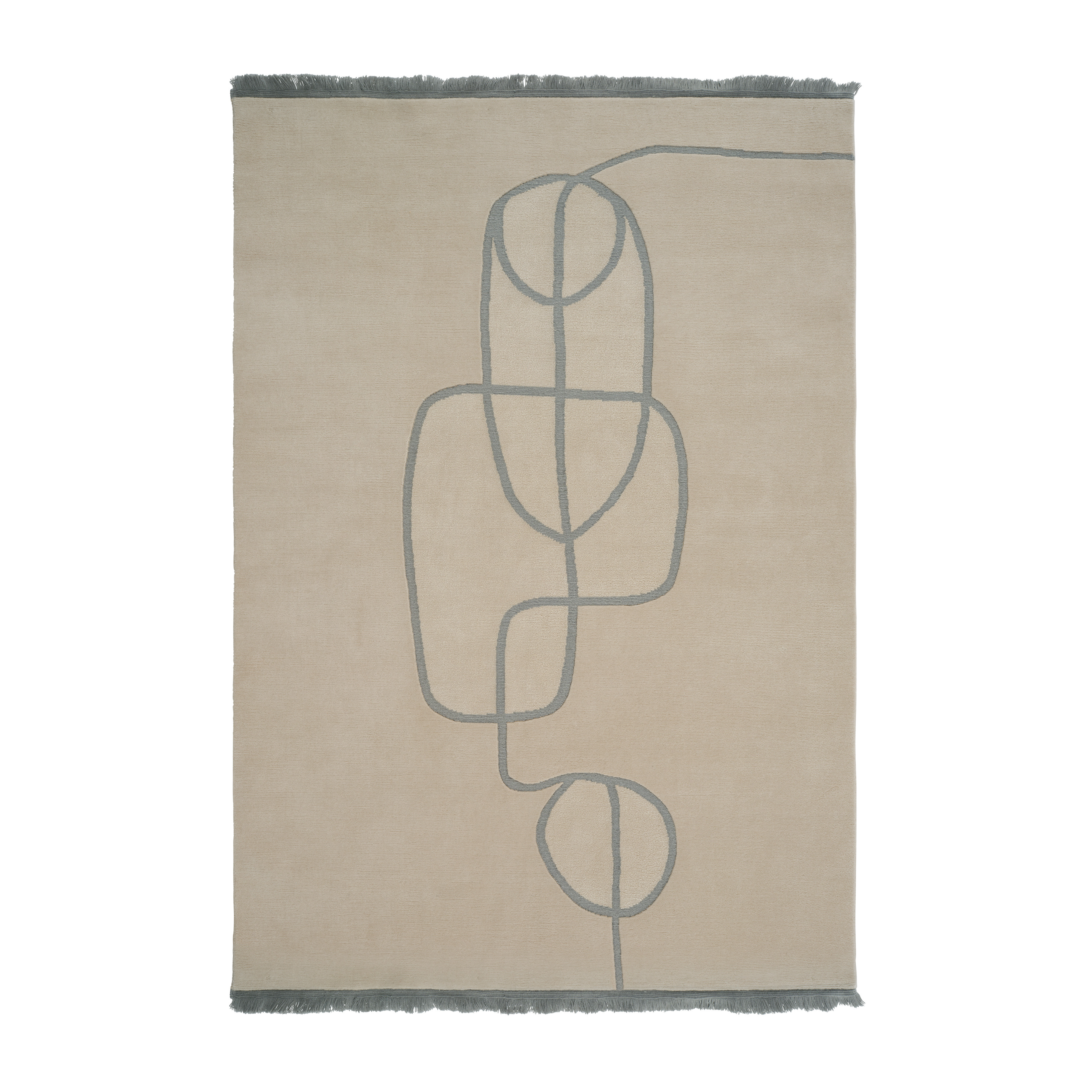 LINEAL FLOW beige rug with gray