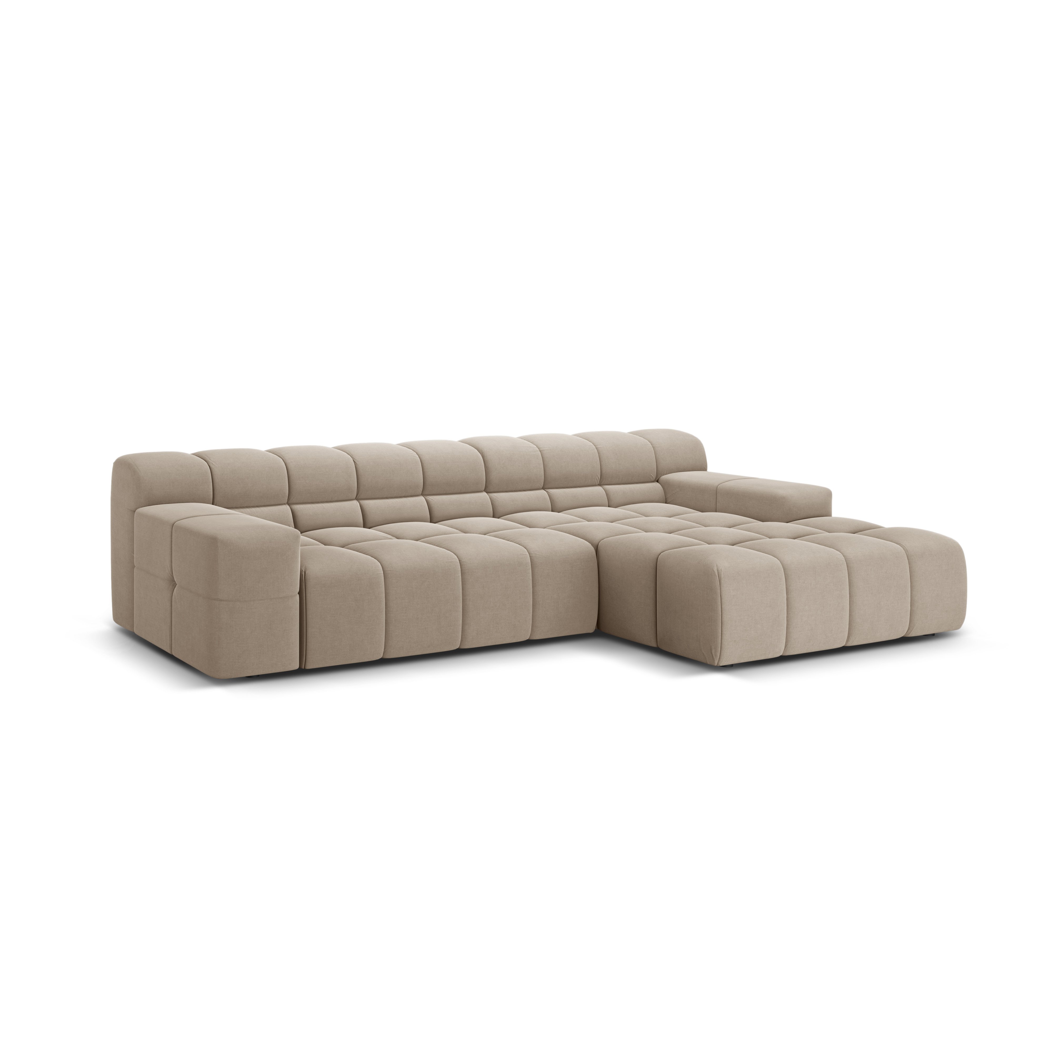 3-sitziger rechter Ecksofa AGAVE beige Chenille