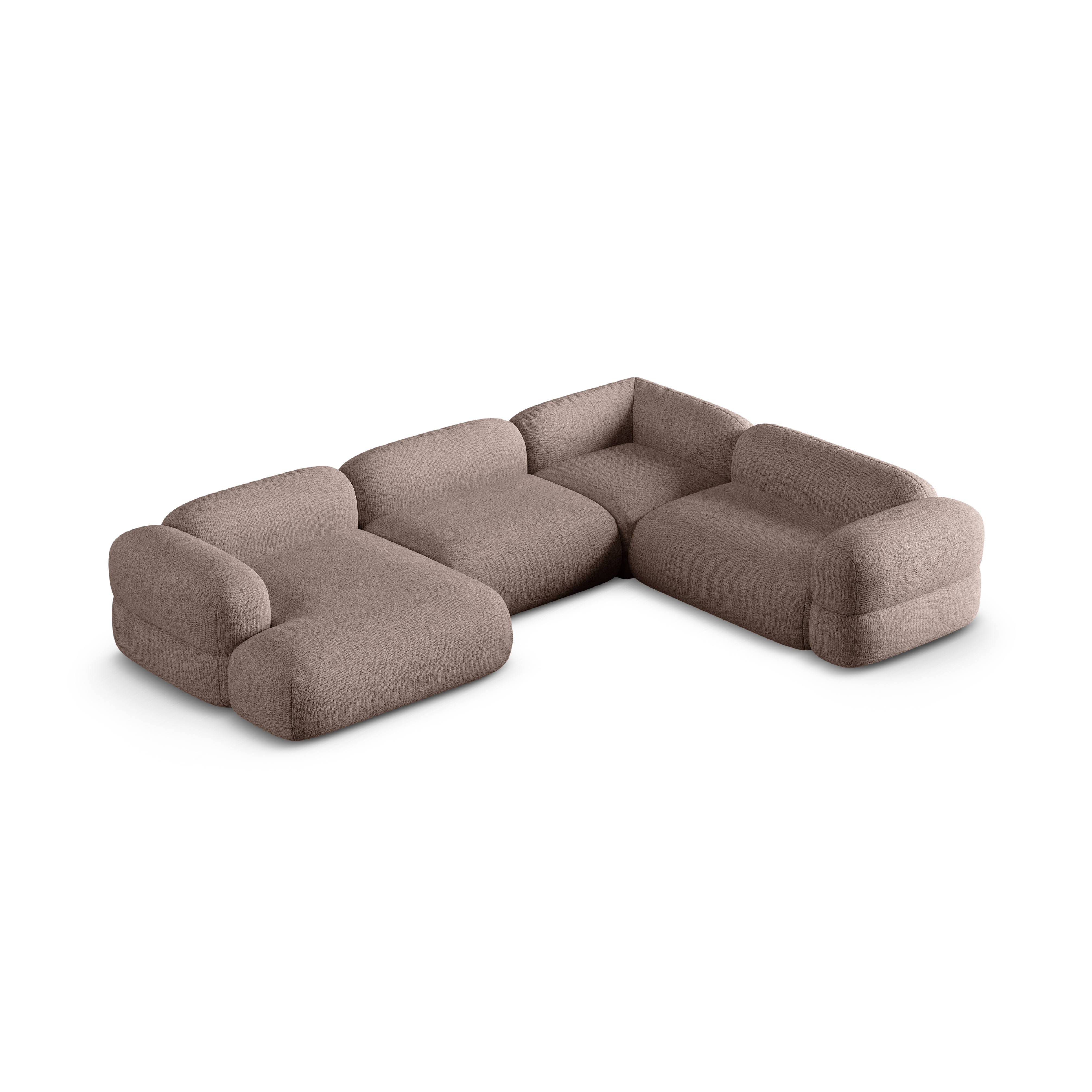 U-förmiger Ecksofa rechts ROGER cappuccino Chenille