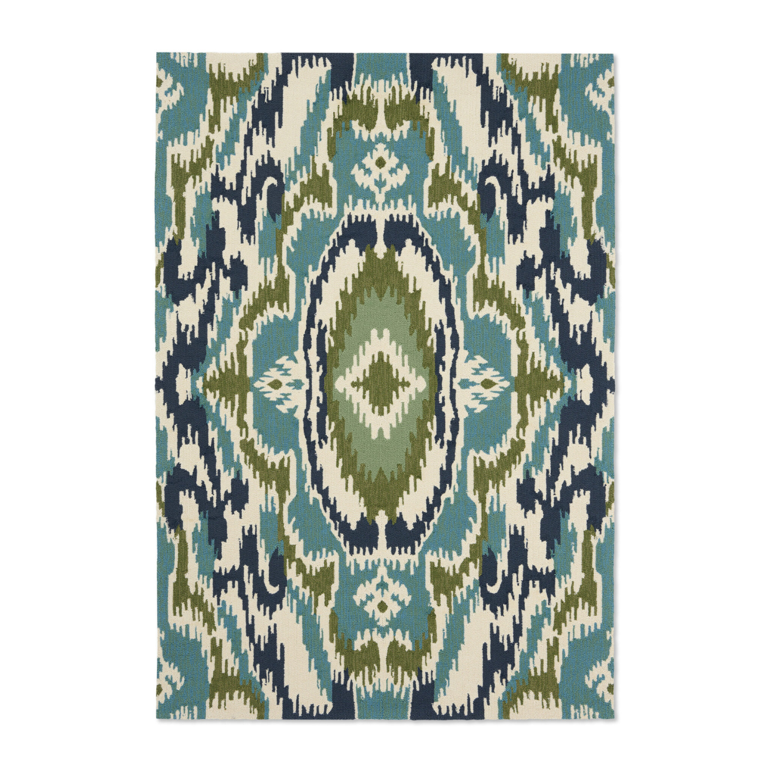 Dywan zewnętrzny IXORA EMERALD PALM CHARTREUSE niebiesko-zielony