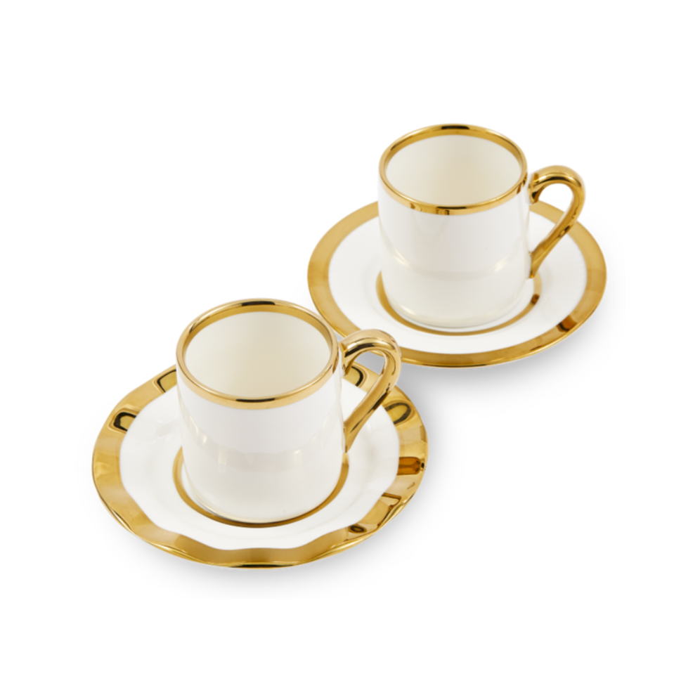Espressotassen-Set GOLDEN FINDS Porzellan