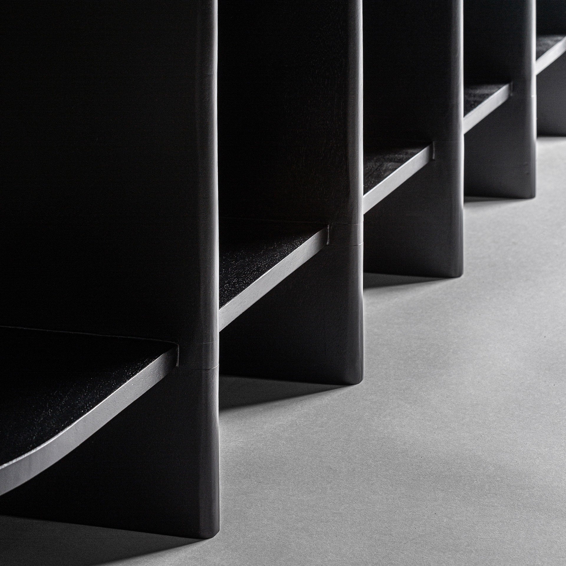 NARA Book Cabinet in Black Oak with Marble Top