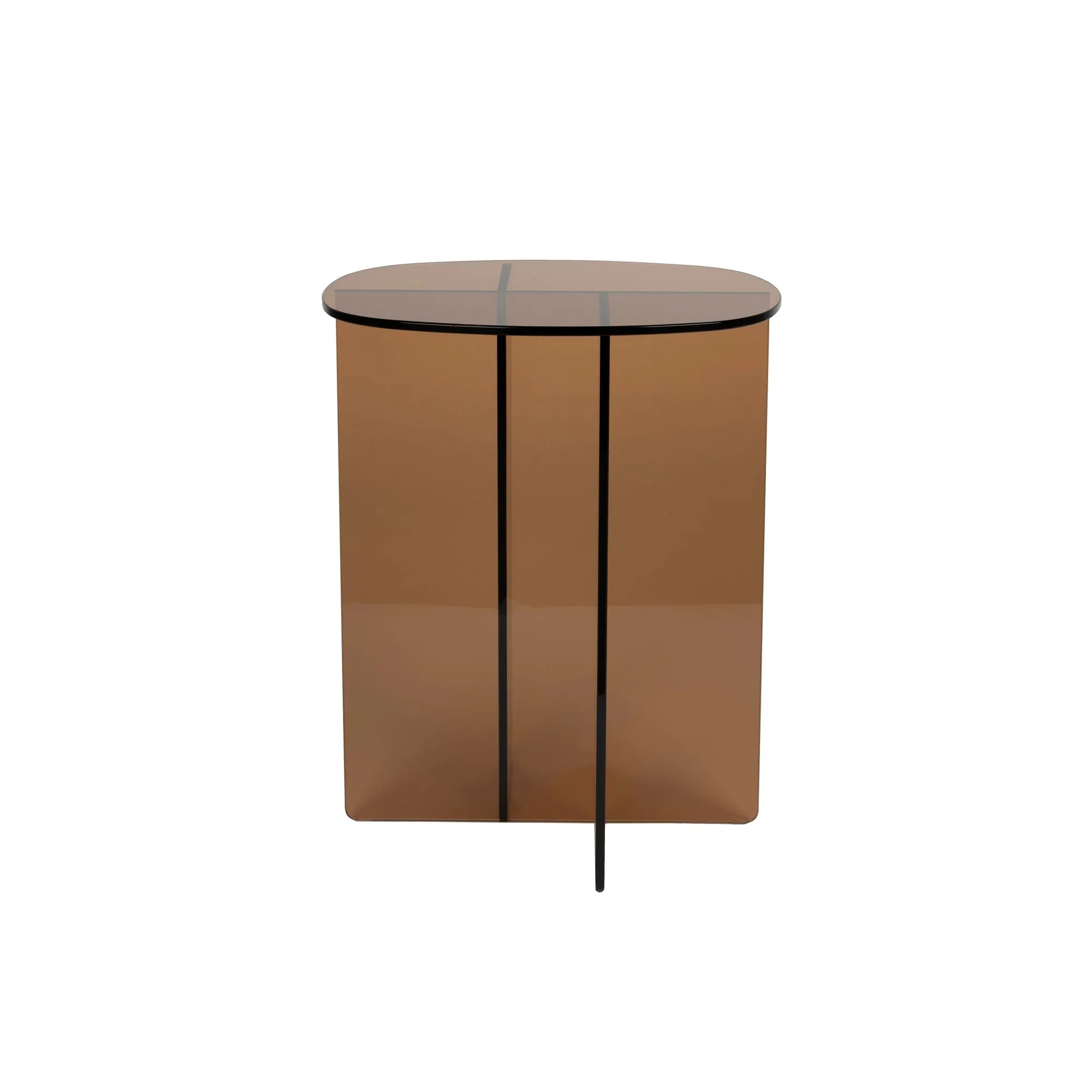 LINEA Side Table with Brown Glass