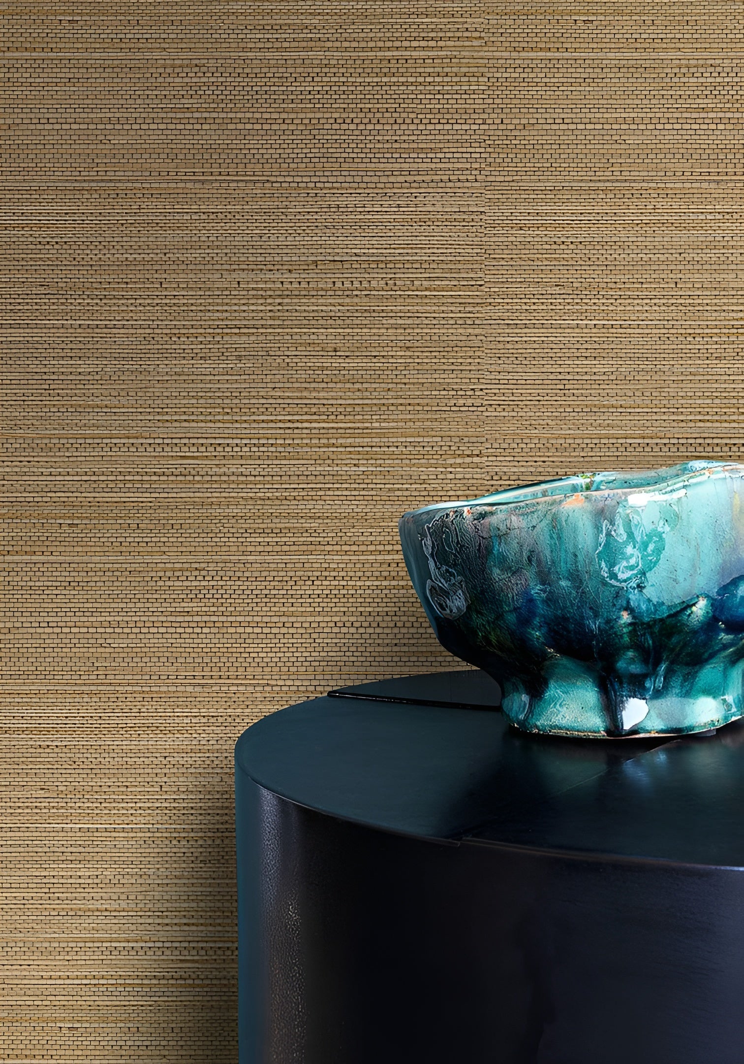 Structural wallpaper imitating seagrass fibers ZOSTERA - STRAW