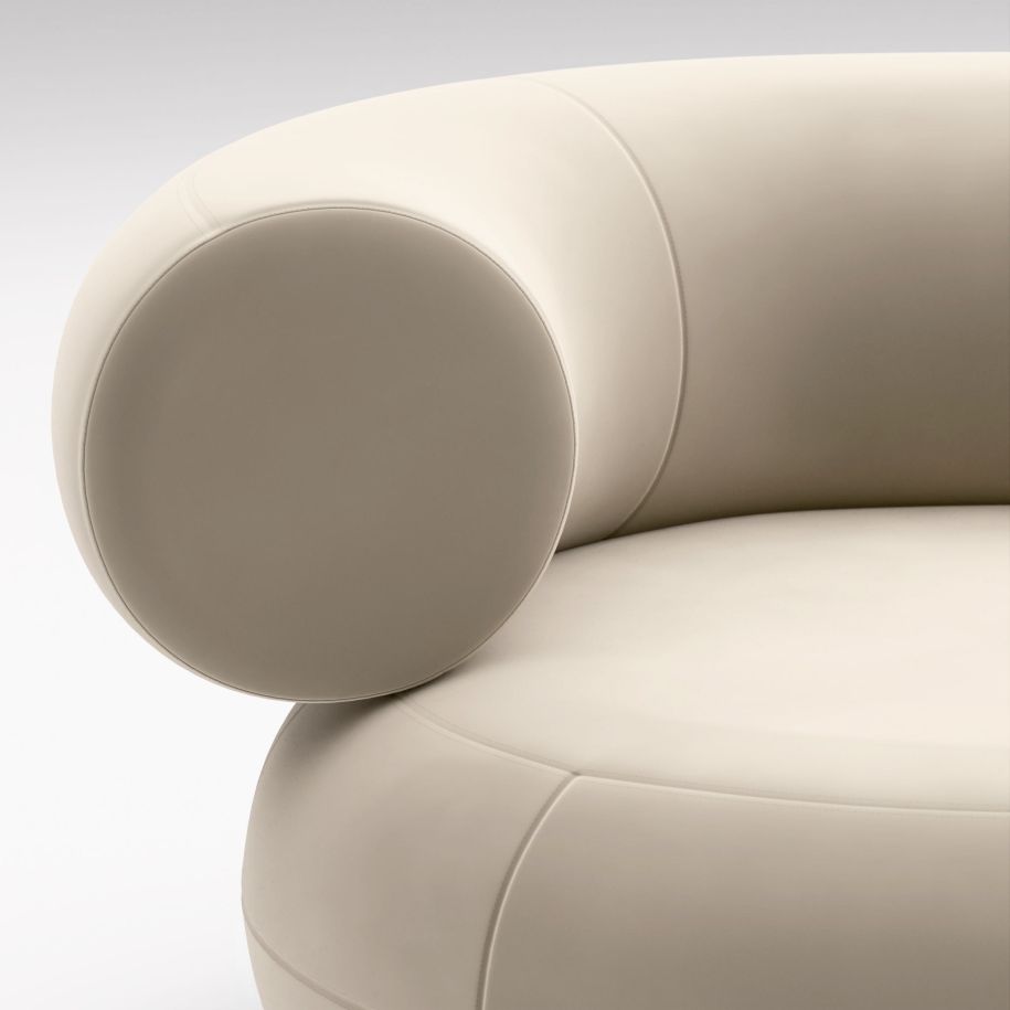 L -shaped modular corner Fat Upholstered [Julia] [Amelia SPR]