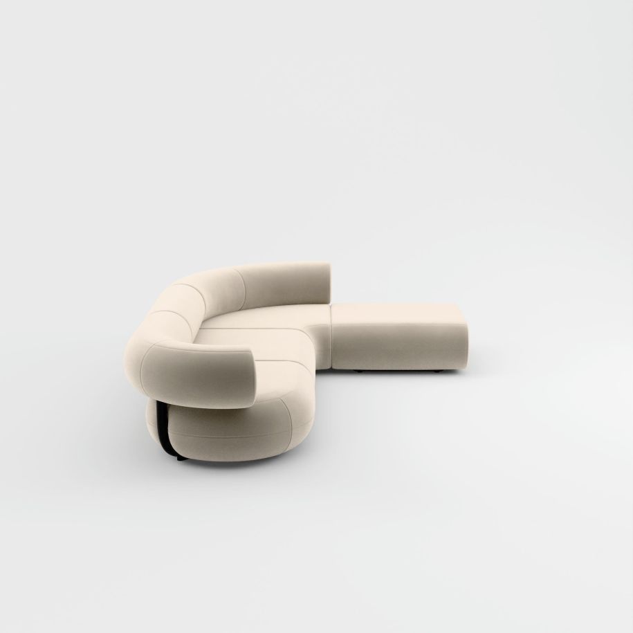 L -shaped modular corner Fat Upholstered [Julia] [Amelia SPR]