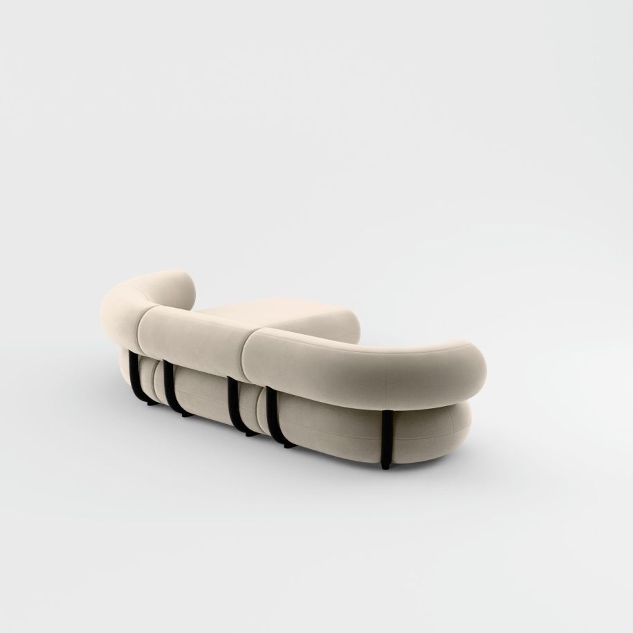 L -shaped modular corner Fat Upholstered [Julia] [Amelia SPR]