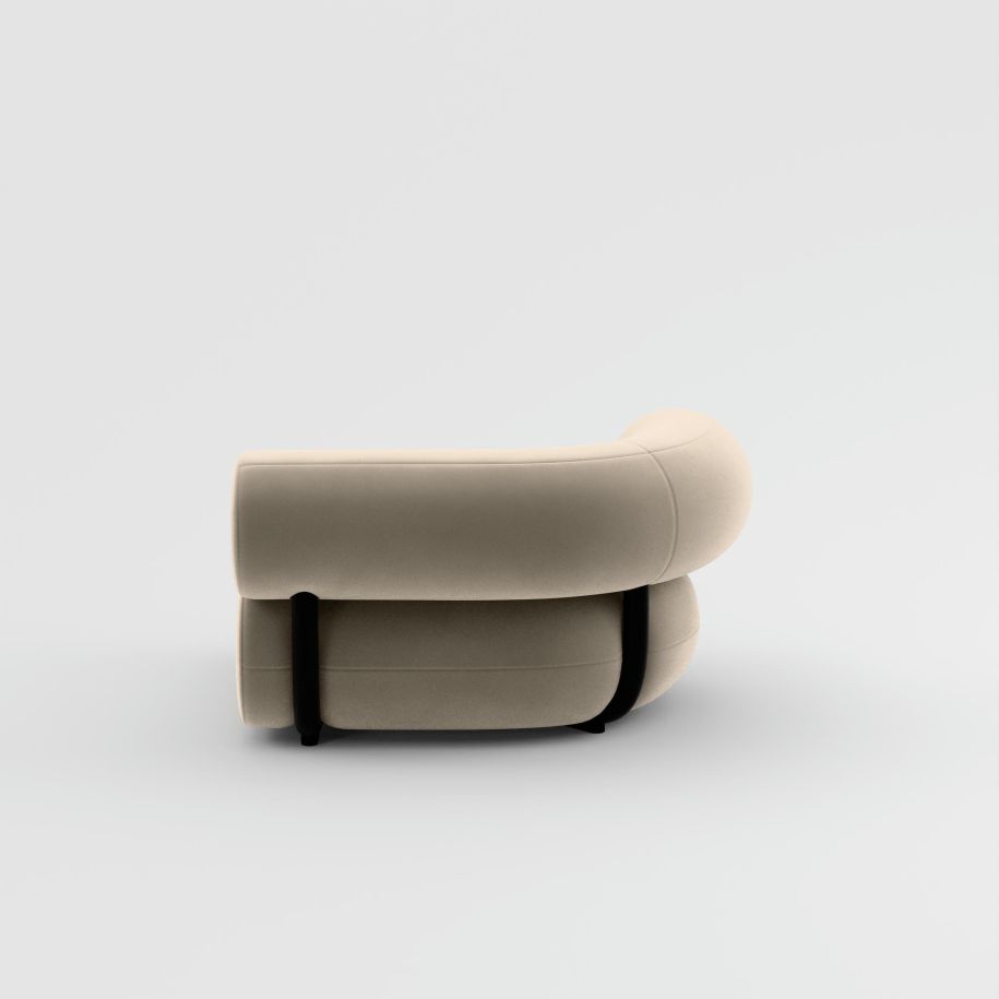 Modular sofa FAT - left -handed upholstered [Julia] [Amelia SPR]