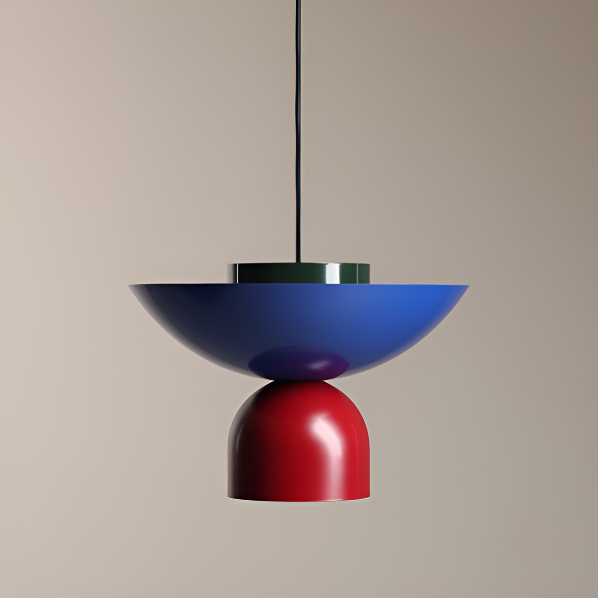 ILIA Hängelampe blau mit rot