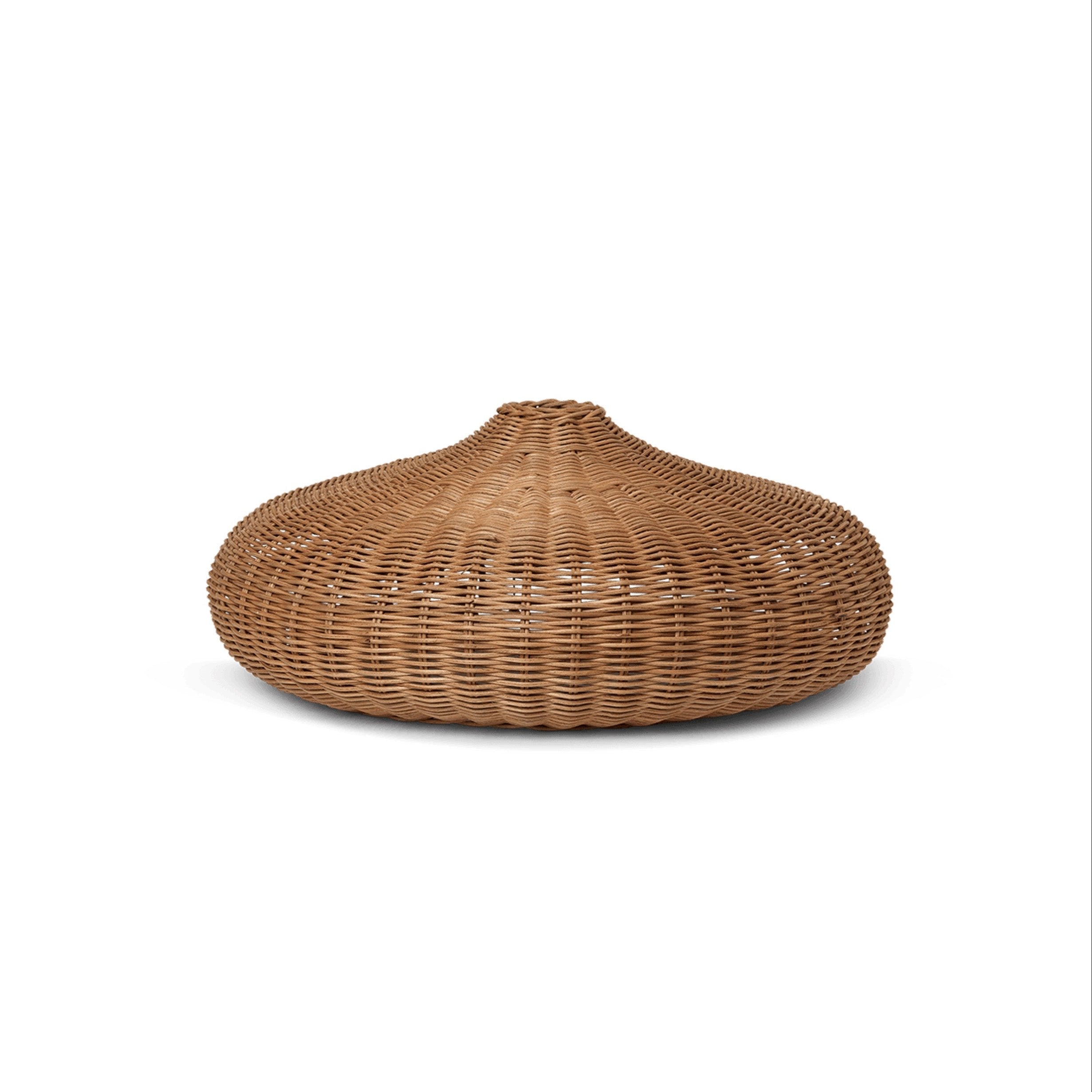 Braided disc ratan lampshade