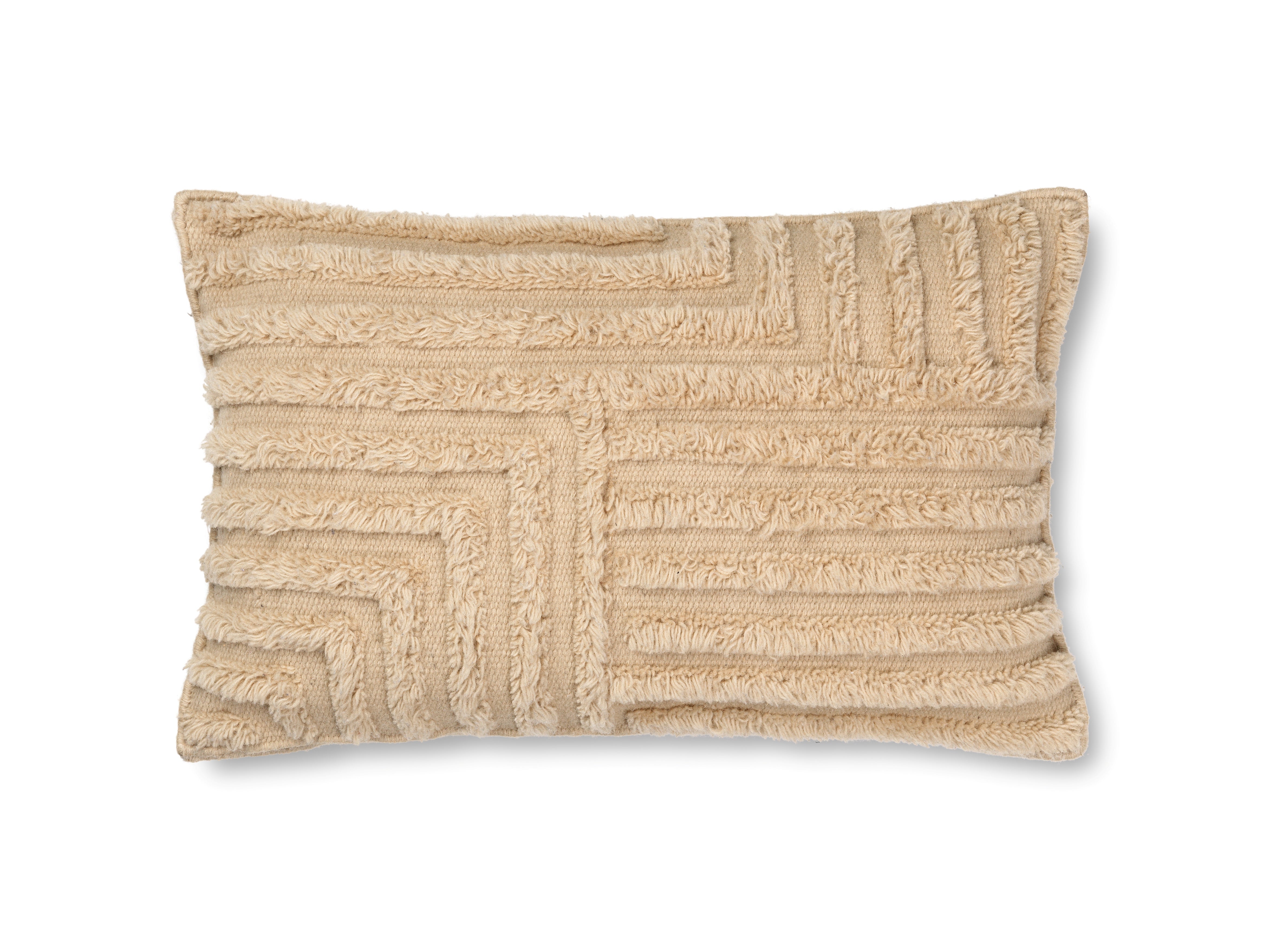 CREASE WOOL RECTANGULAR decorative pillow sand
