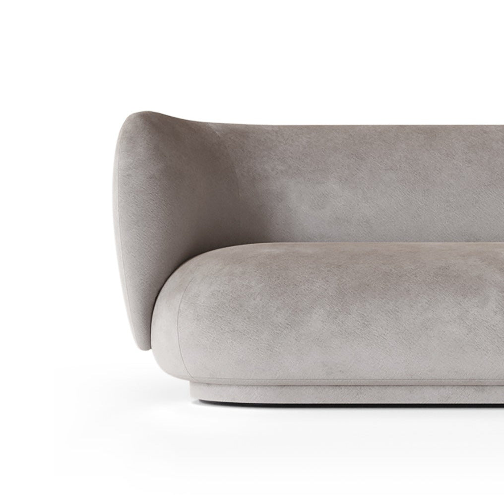 Rico faded velvet gray 4-seater sofa