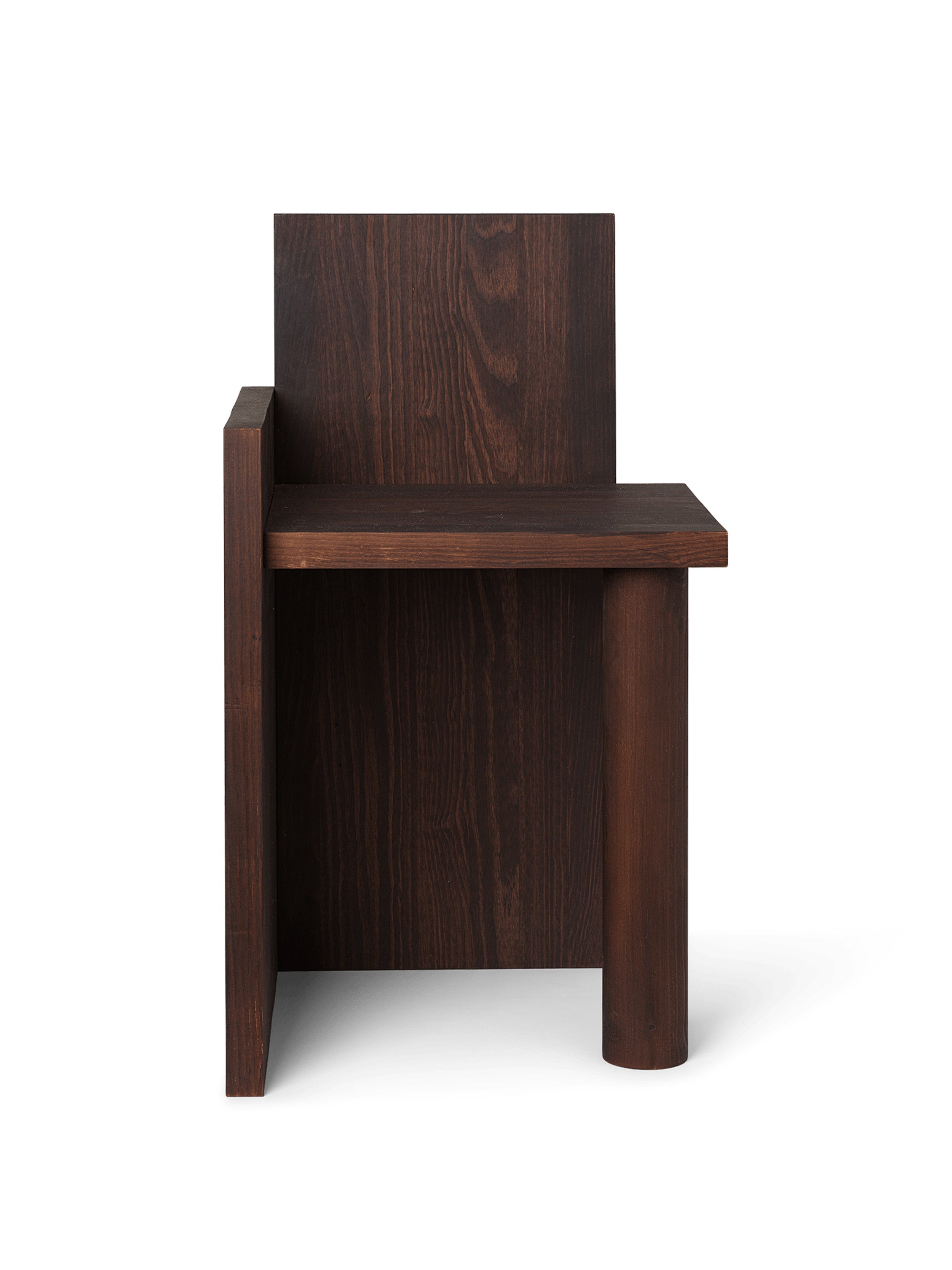 Side table Uta dark brown pine wood