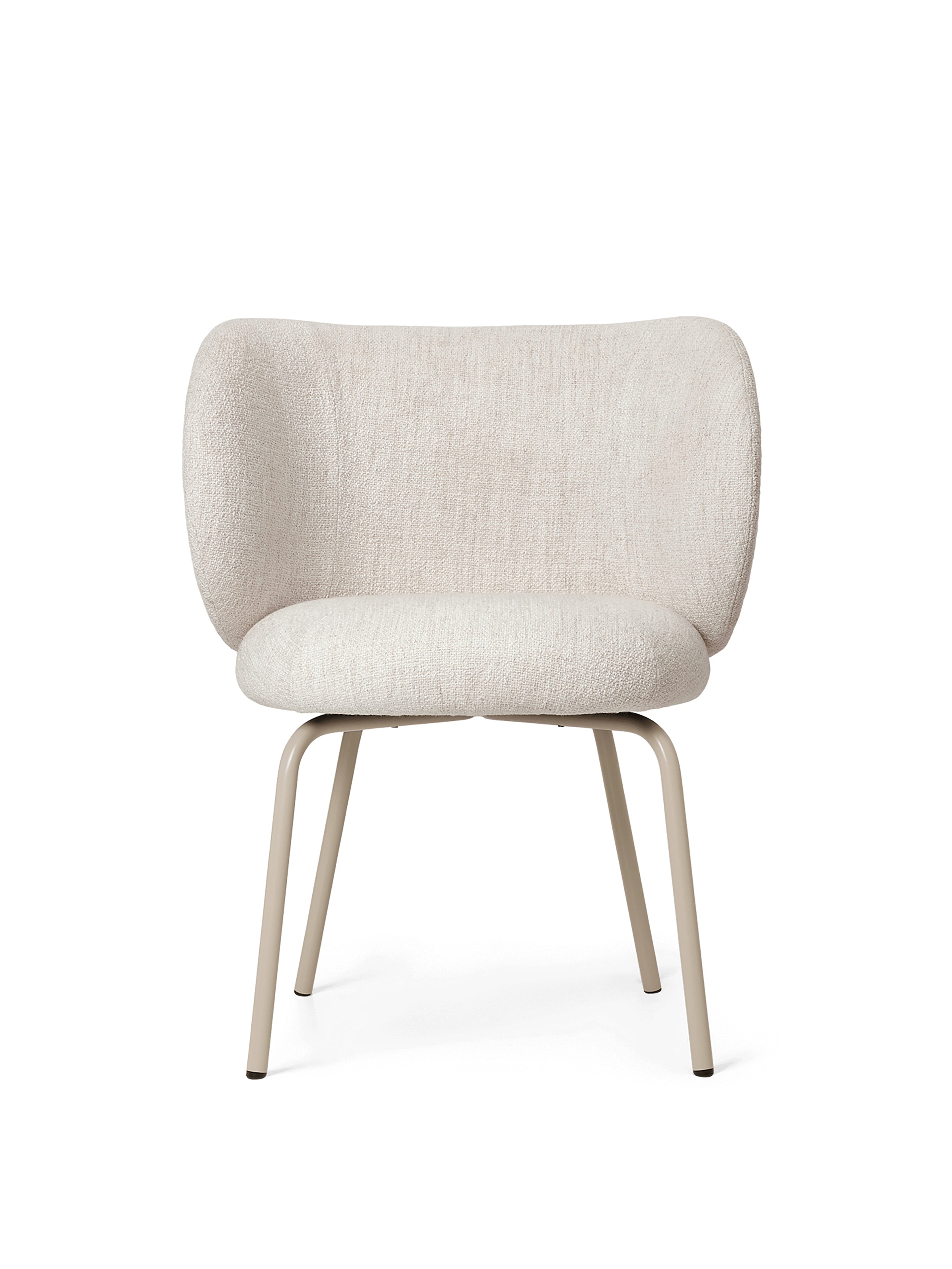 Chair with Rico Bouclé armrests Broken white with a beige base