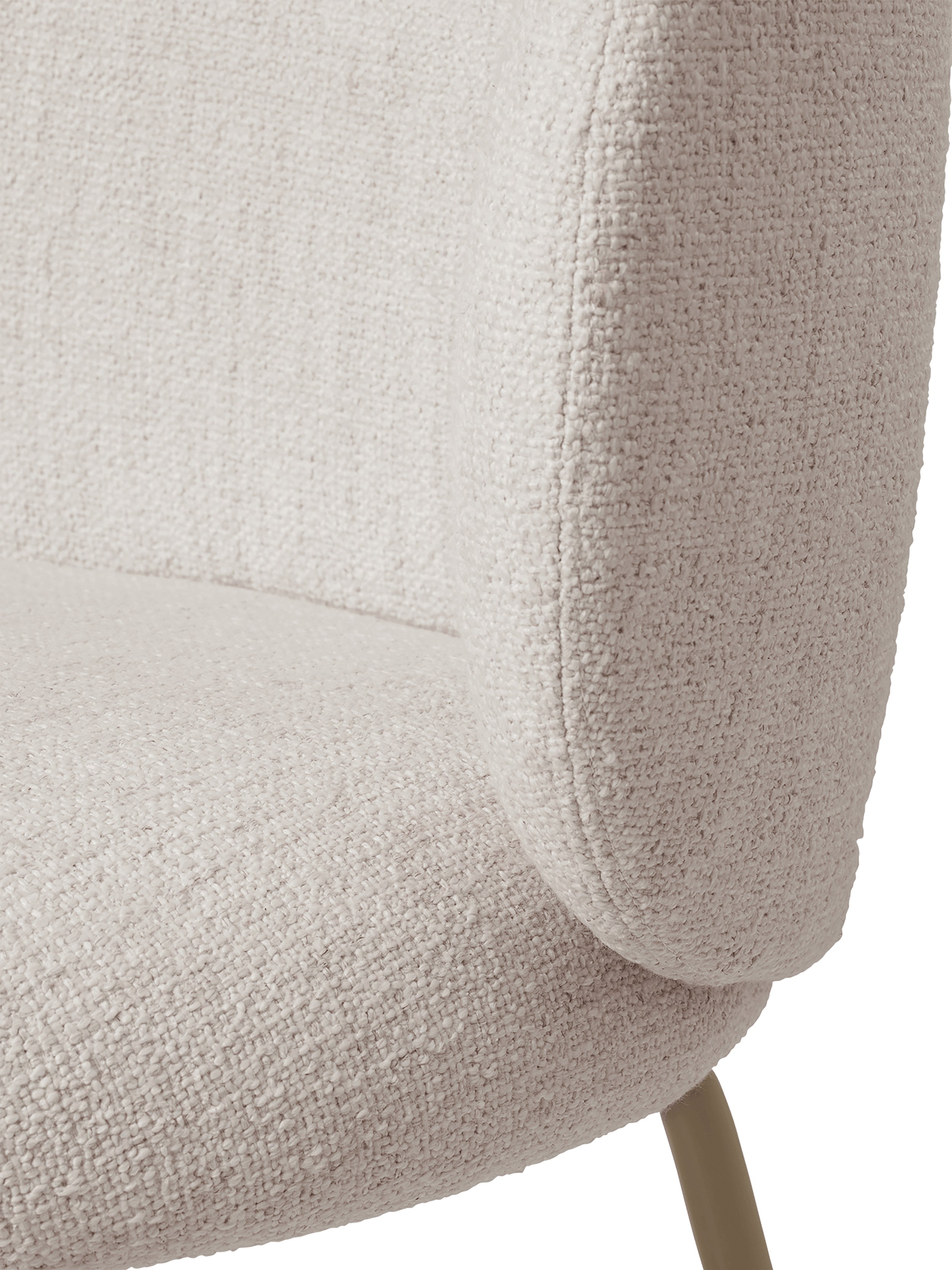 Chair with Rico Bouclé armrests Broken white with a beige base