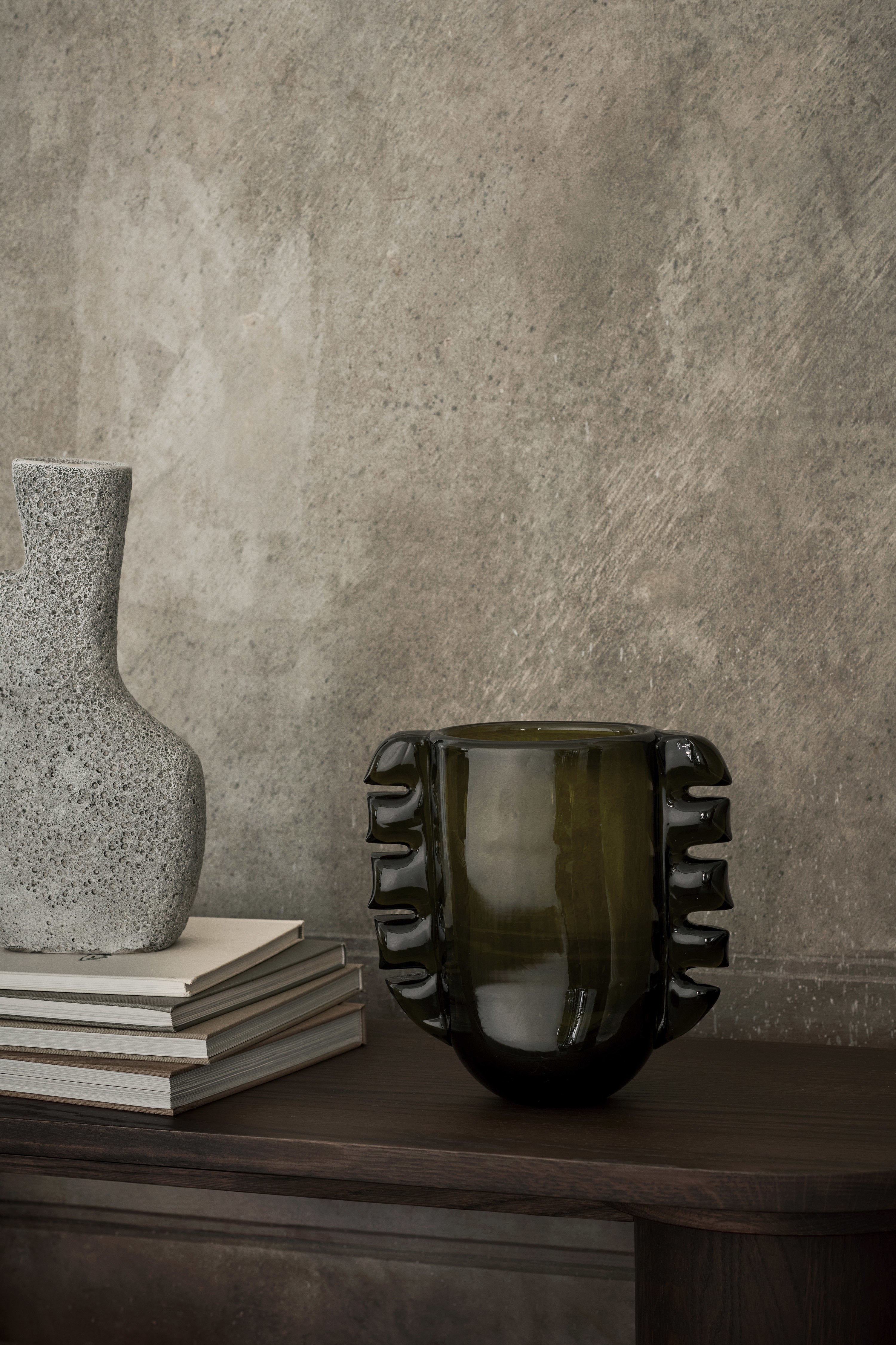 ALAS Green Moss Glass Vase