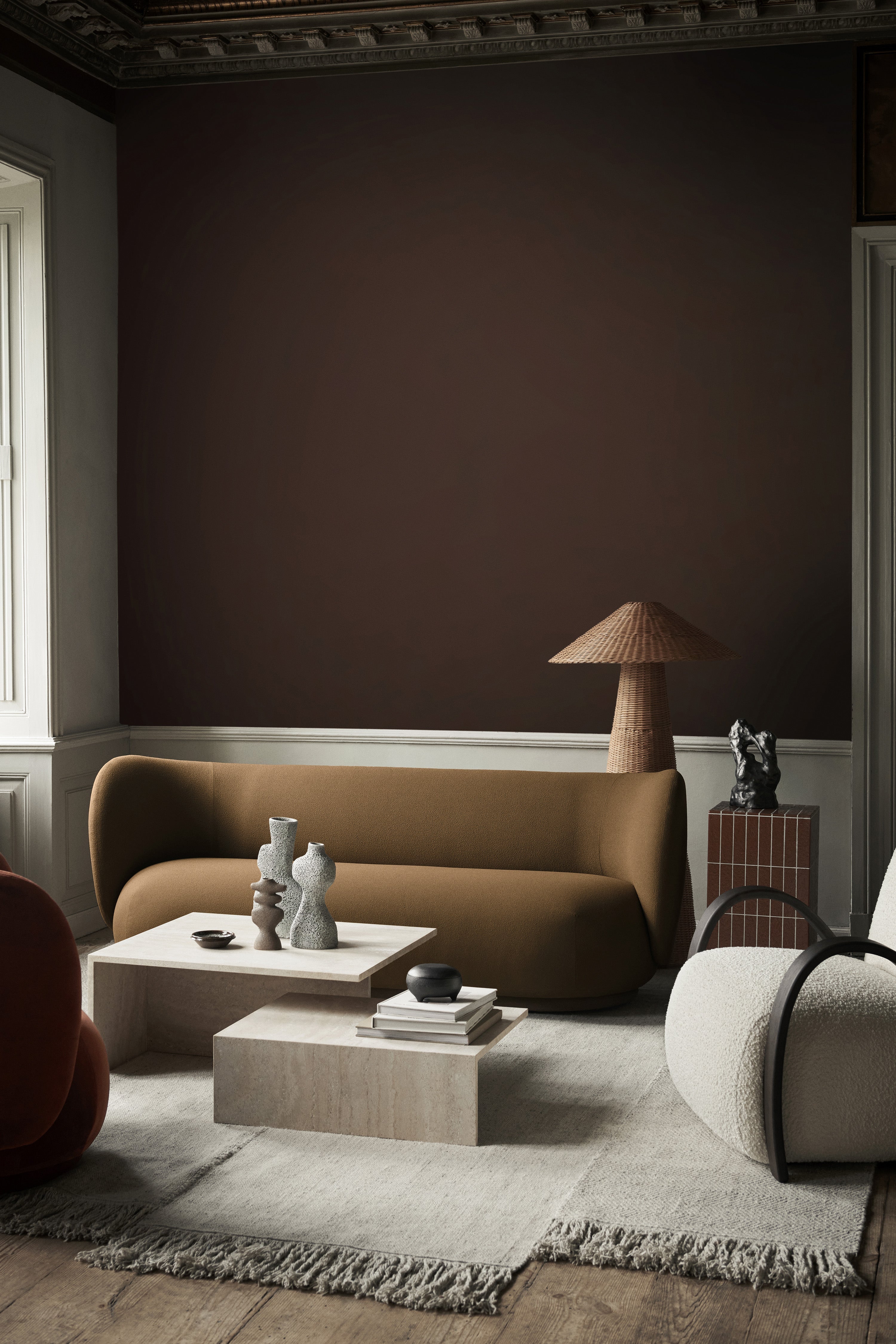 Rico Faded Velvet Gray Sofa