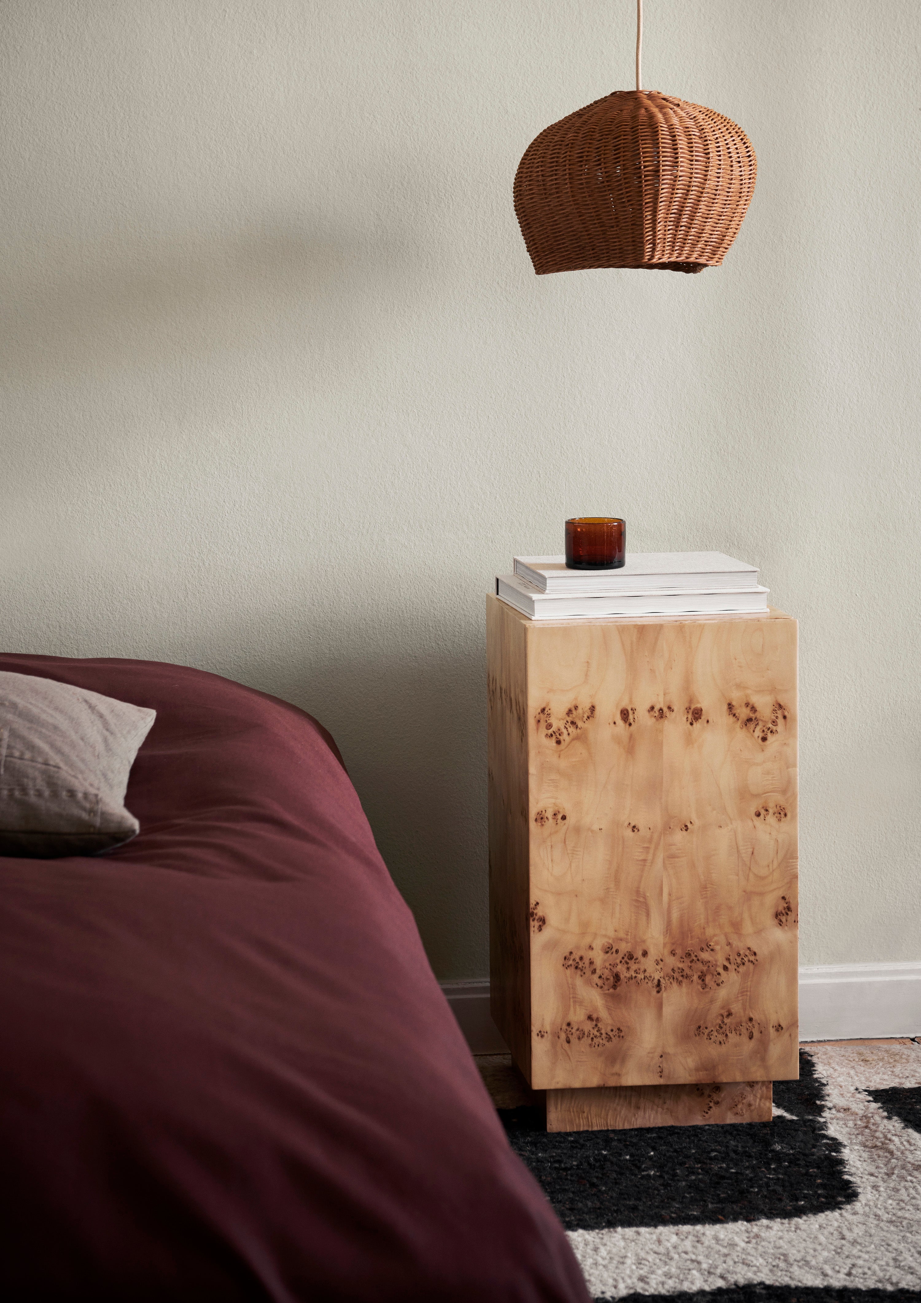 Drape rattan lampshade