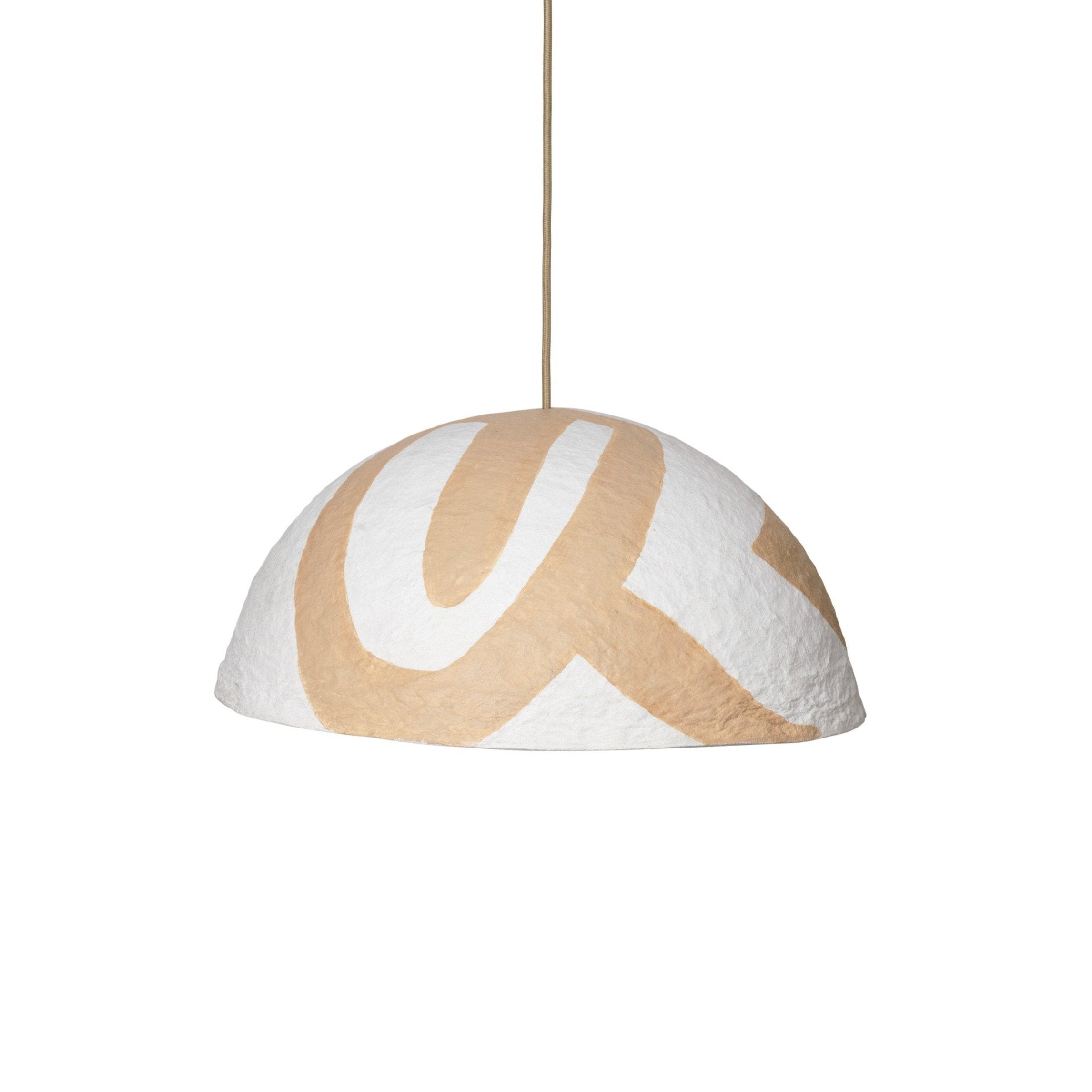 Half Dome-Cave lampshade beige with white