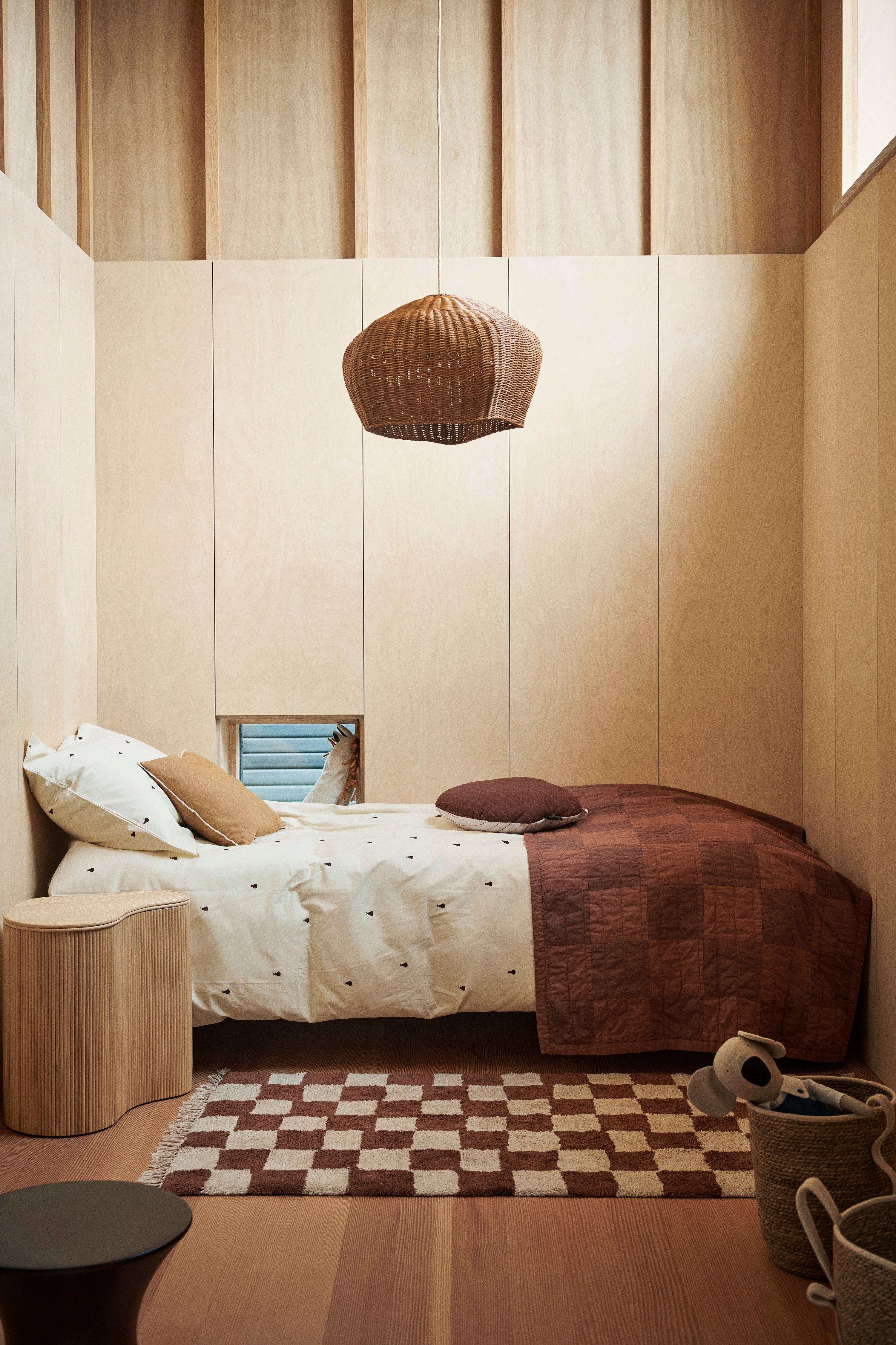 Drape rattan lampshade