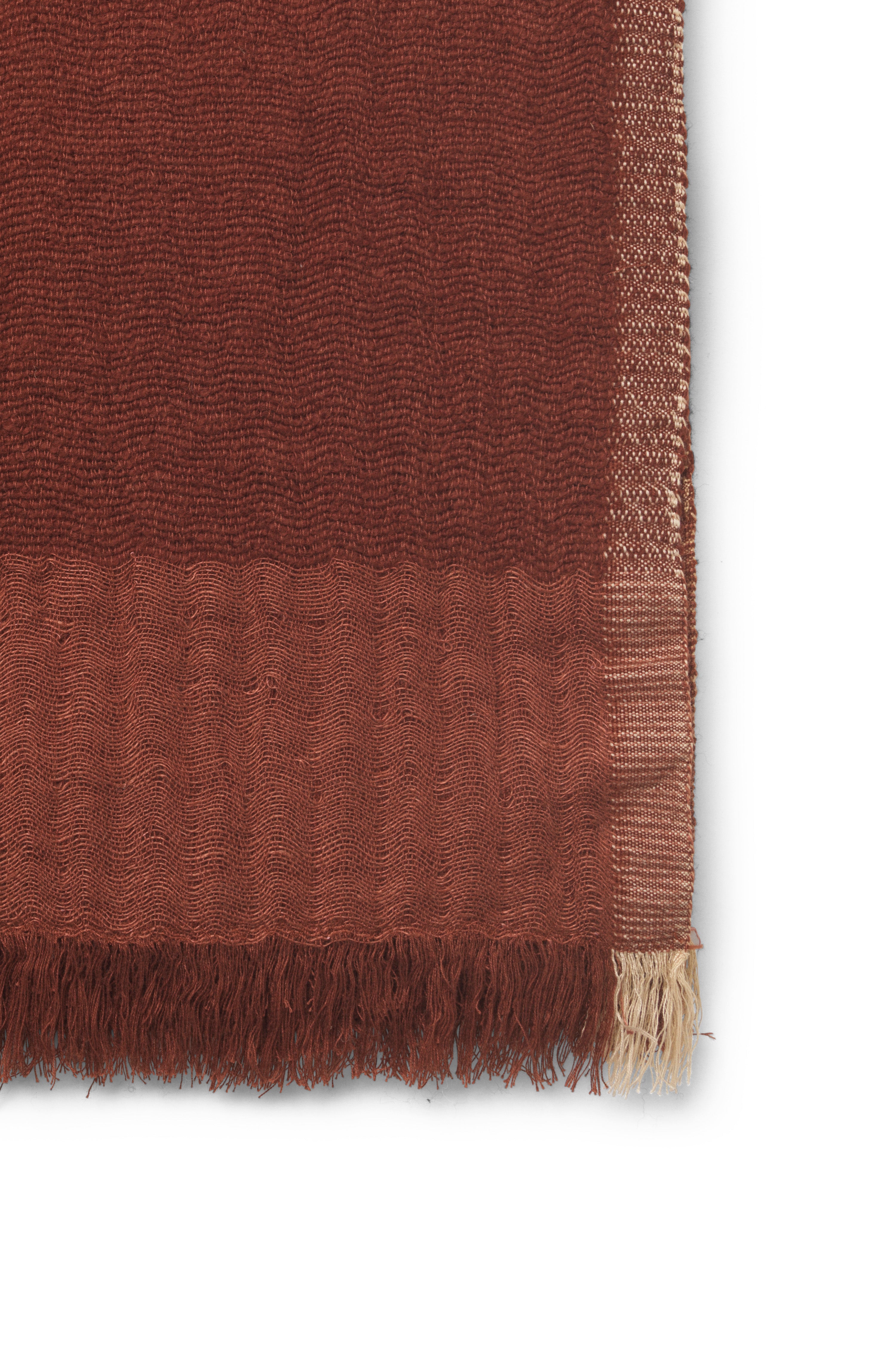 Tagesdecke WEAVER bordeaux mit braunem