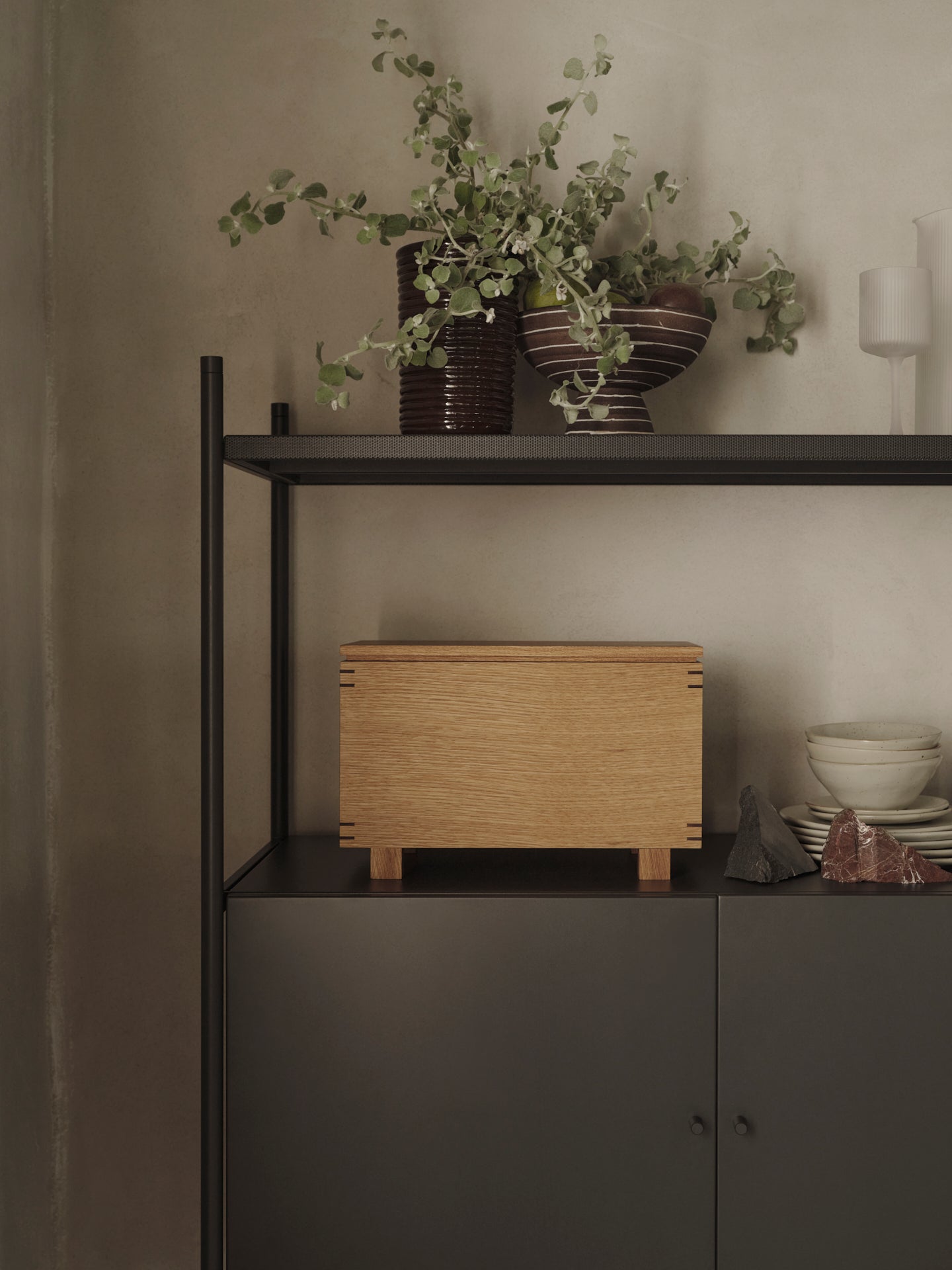 Braune Cord -Vase