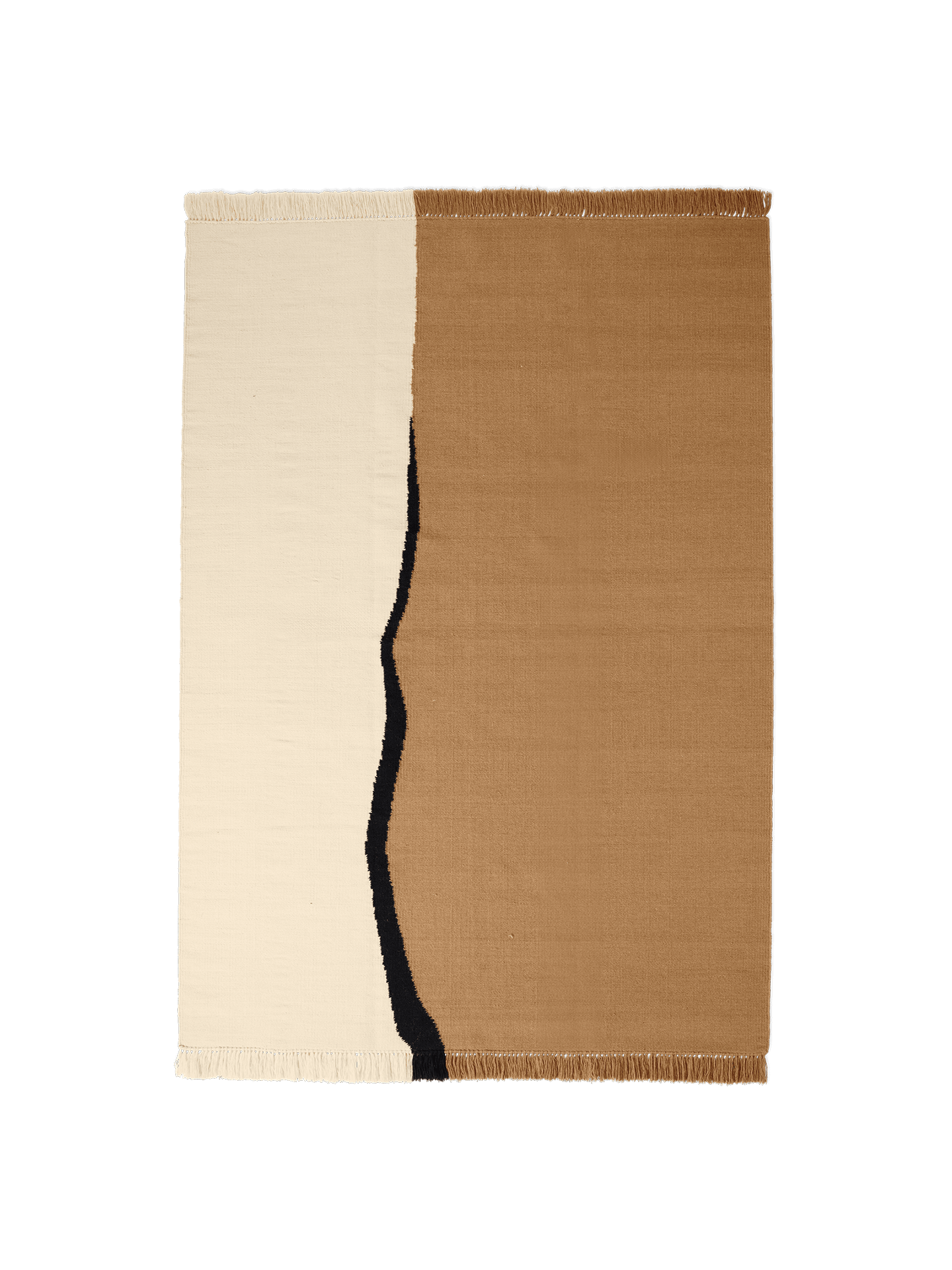 SOIL KELIM rug in broken white with sand