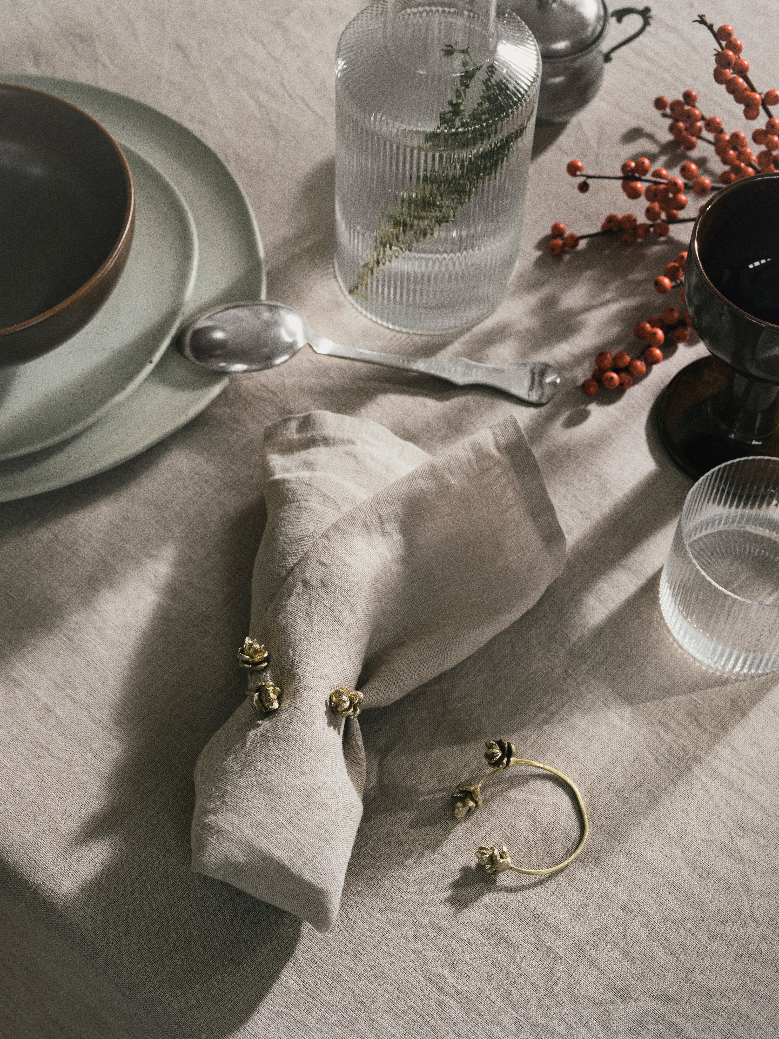 Forest Brass Napkin Ring Set [Klaudia]