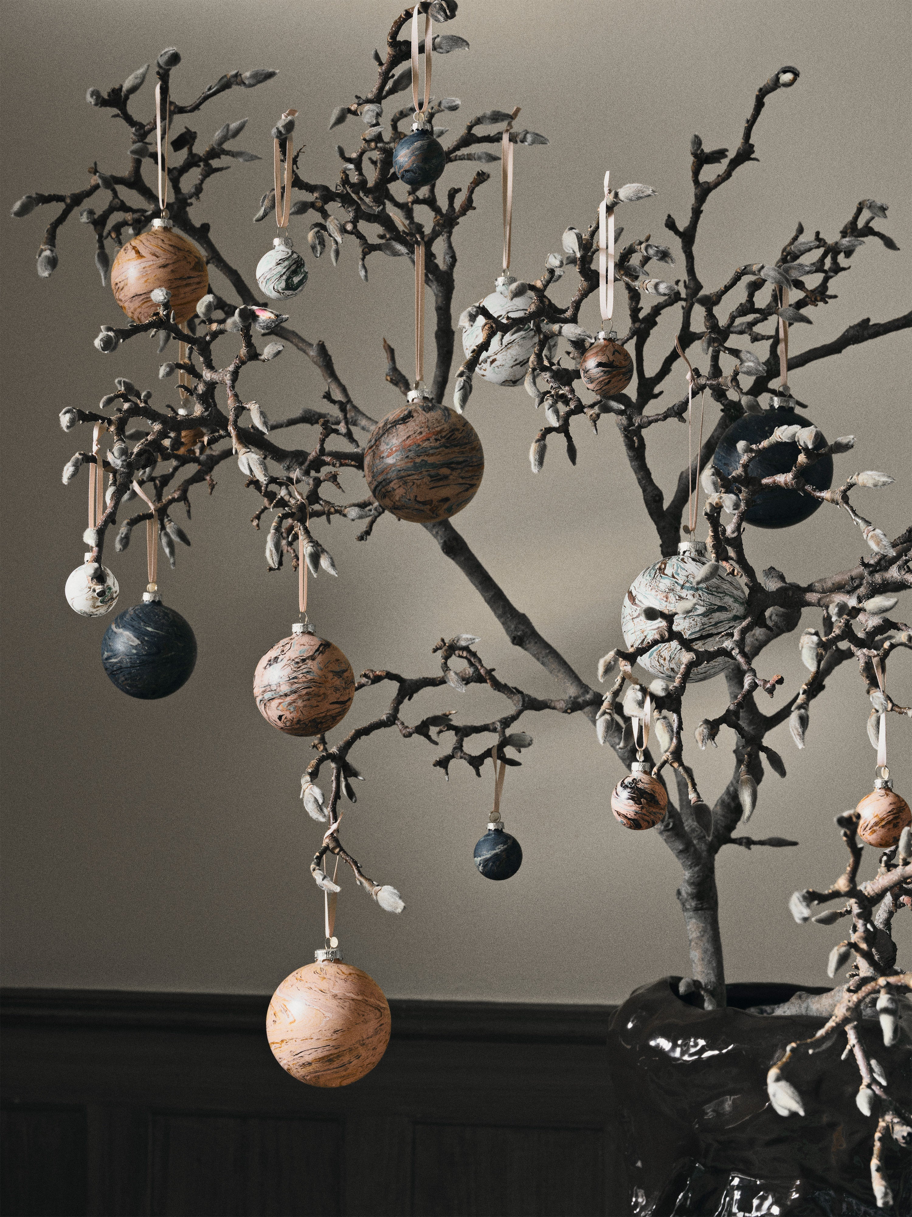 Farbe Marmor Baubles Set