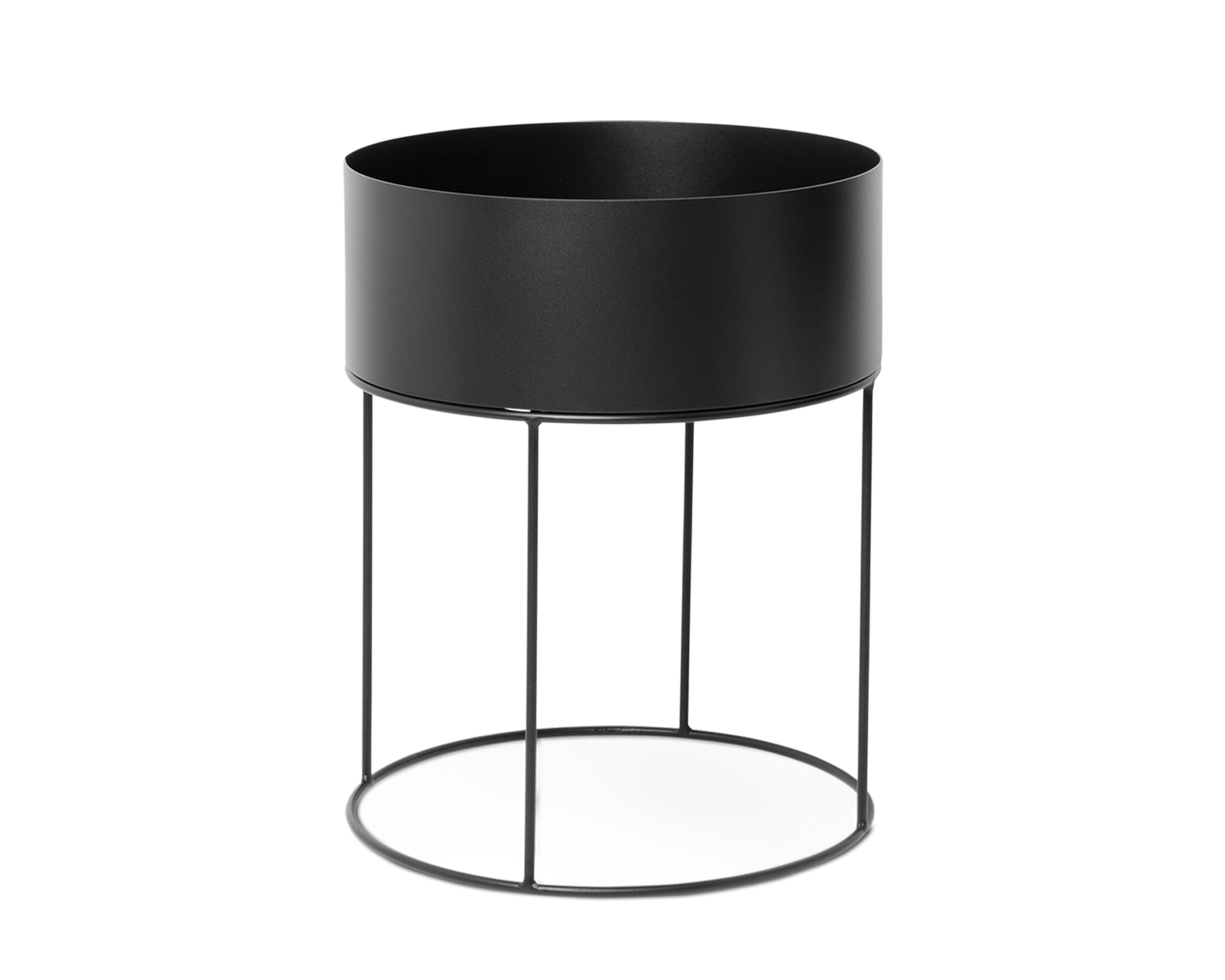 Runder Blumentopf PLANT BOX ROUND schwarz 