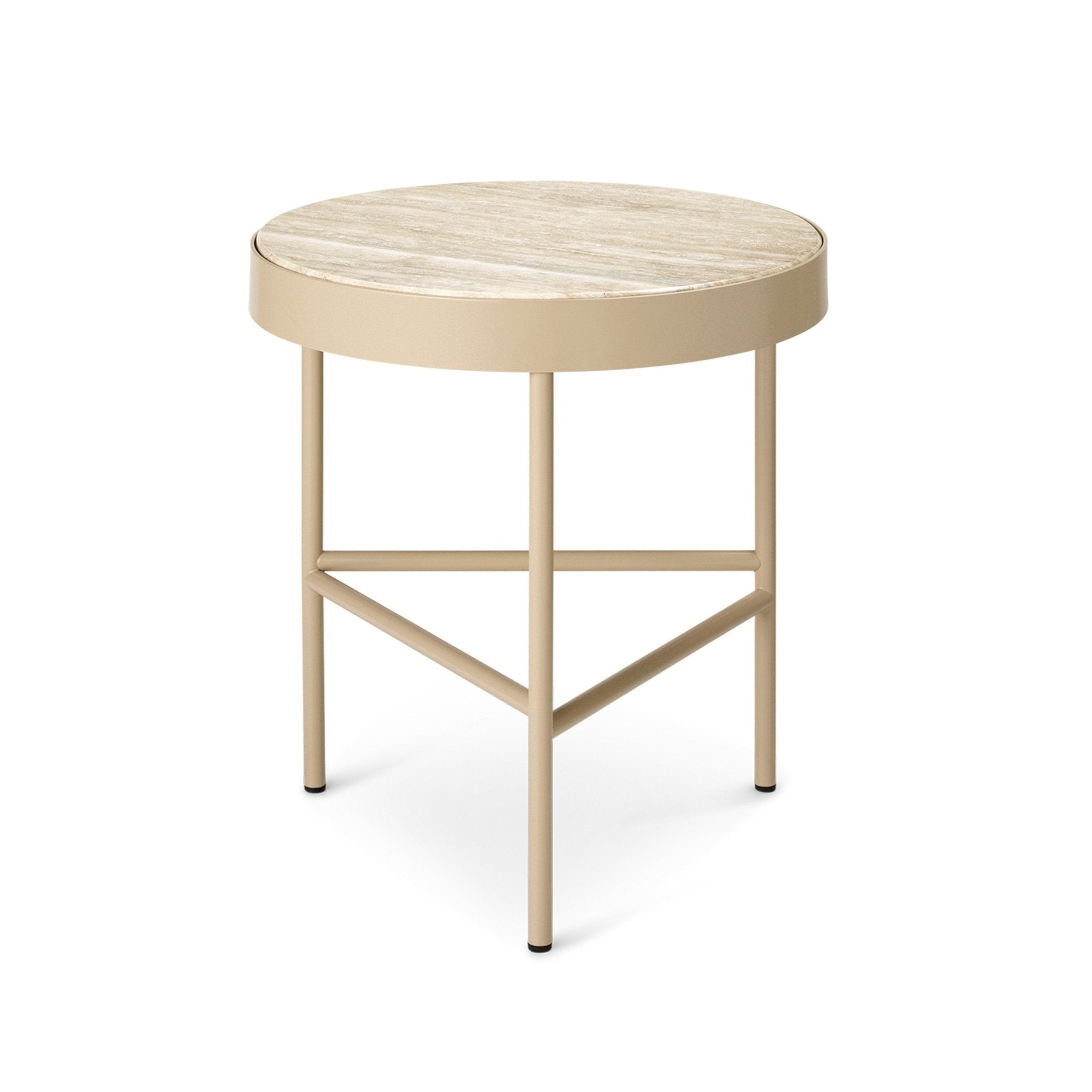 Travertine side table beige travertine