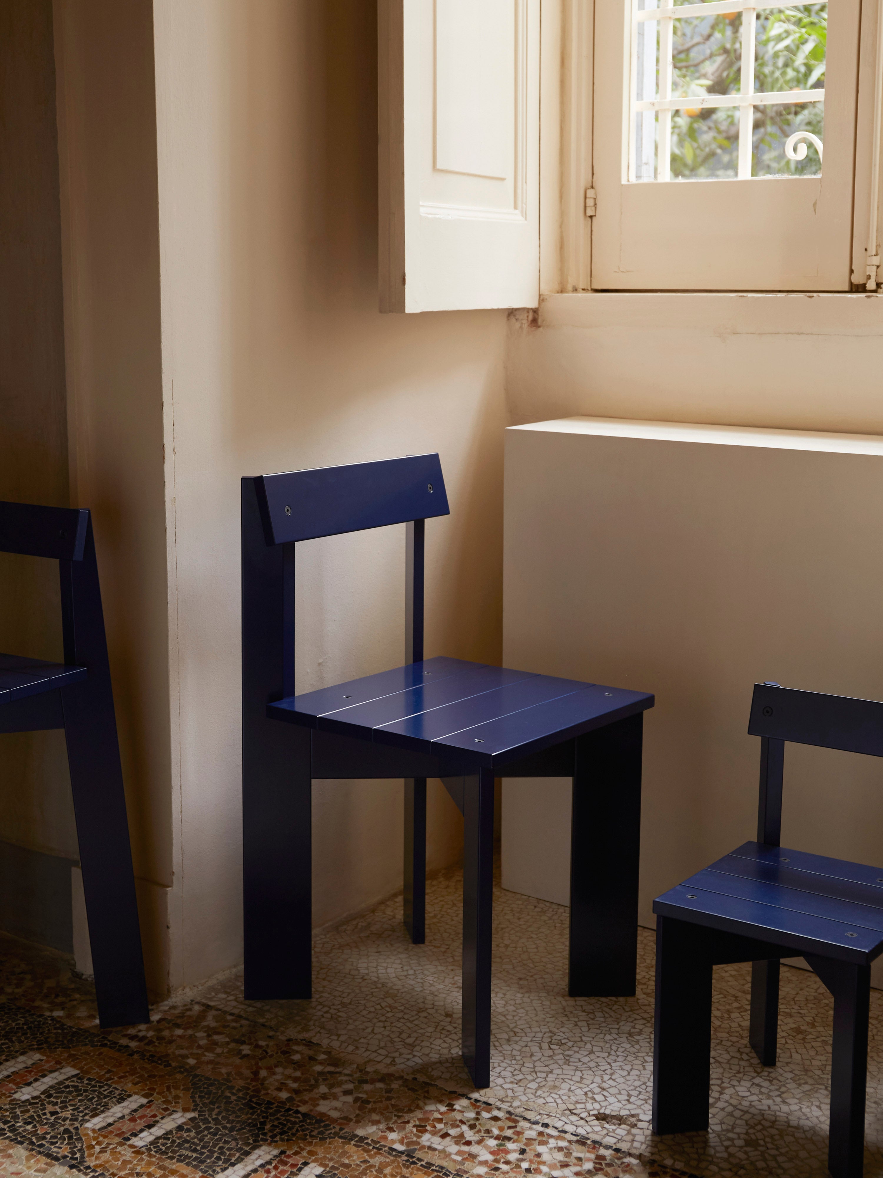 ARK chair blue beech wood
