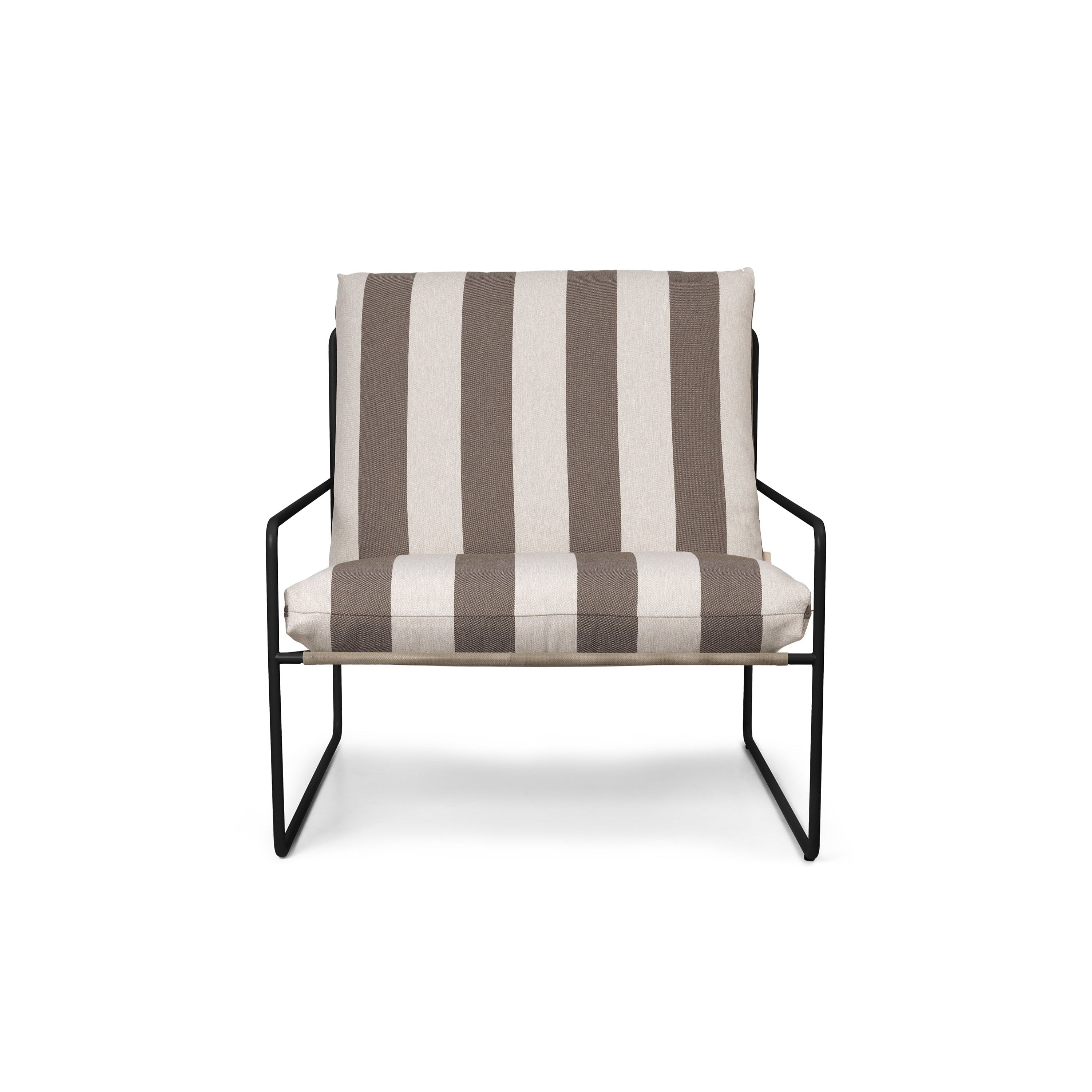 DESERT Cream-brown desert armchair with a black base