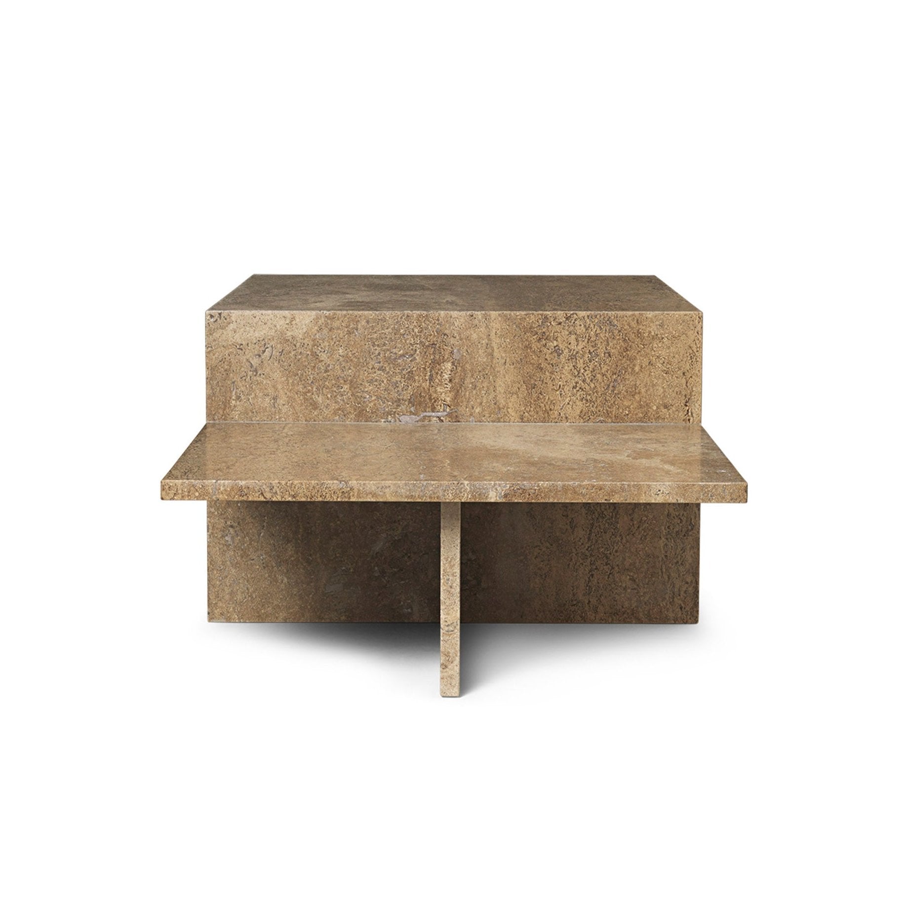 Distinct coffee table brown travertine