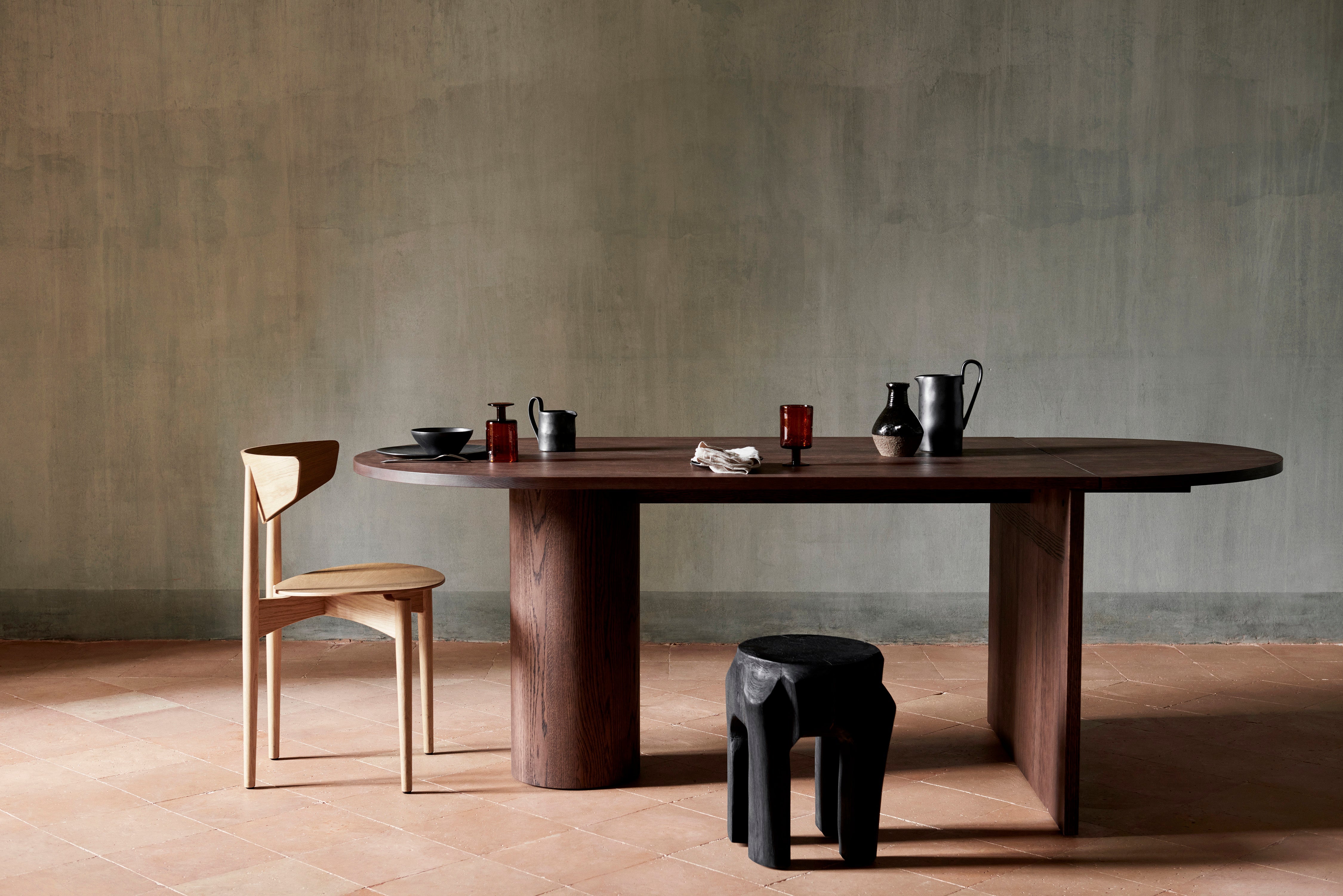 Dark oak wood table