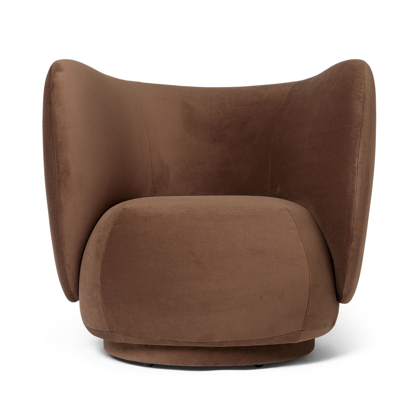 RICO LOUNGE Swivel Armchair Rich Velvet brown