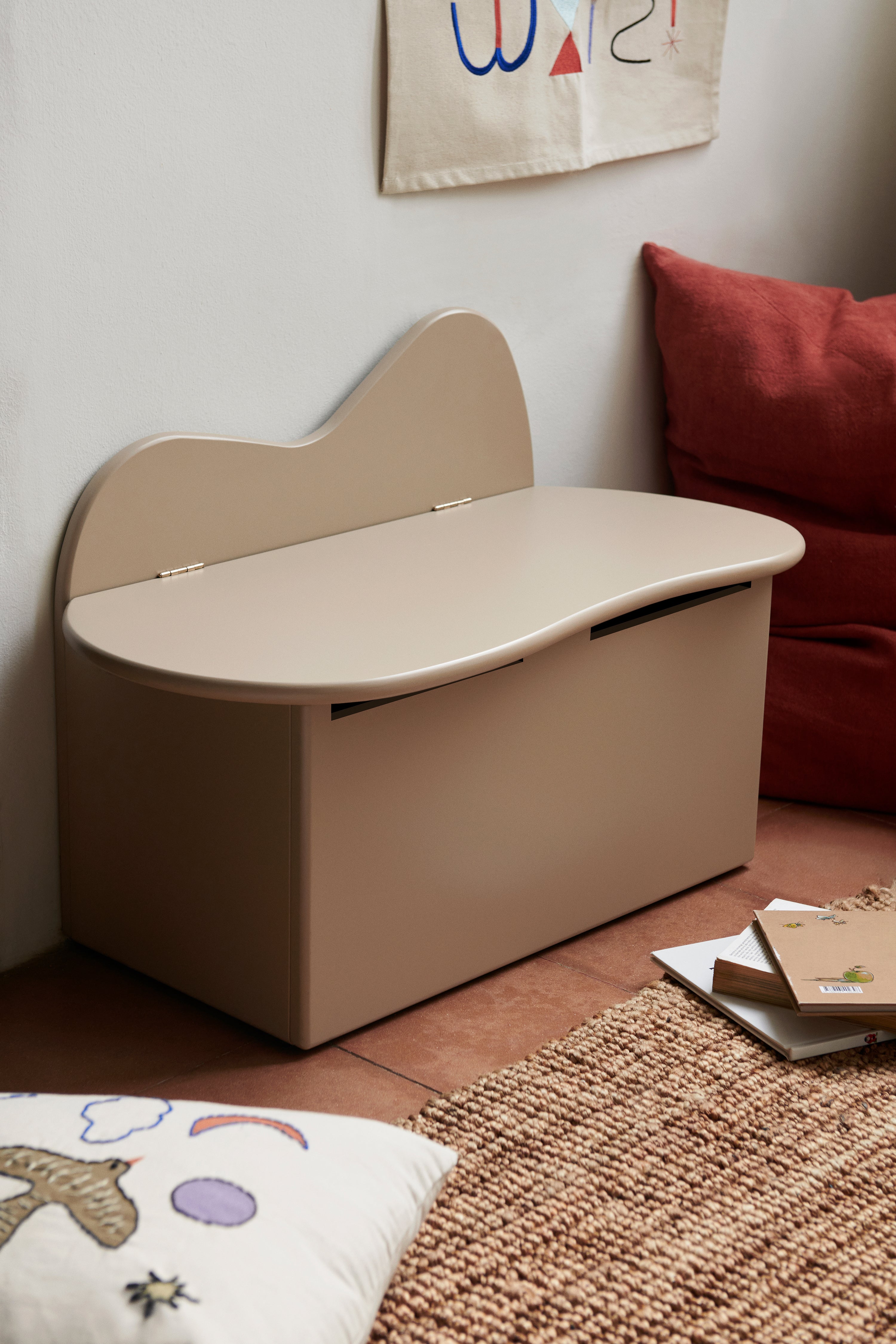 Children's bench with storage SLOPE beige