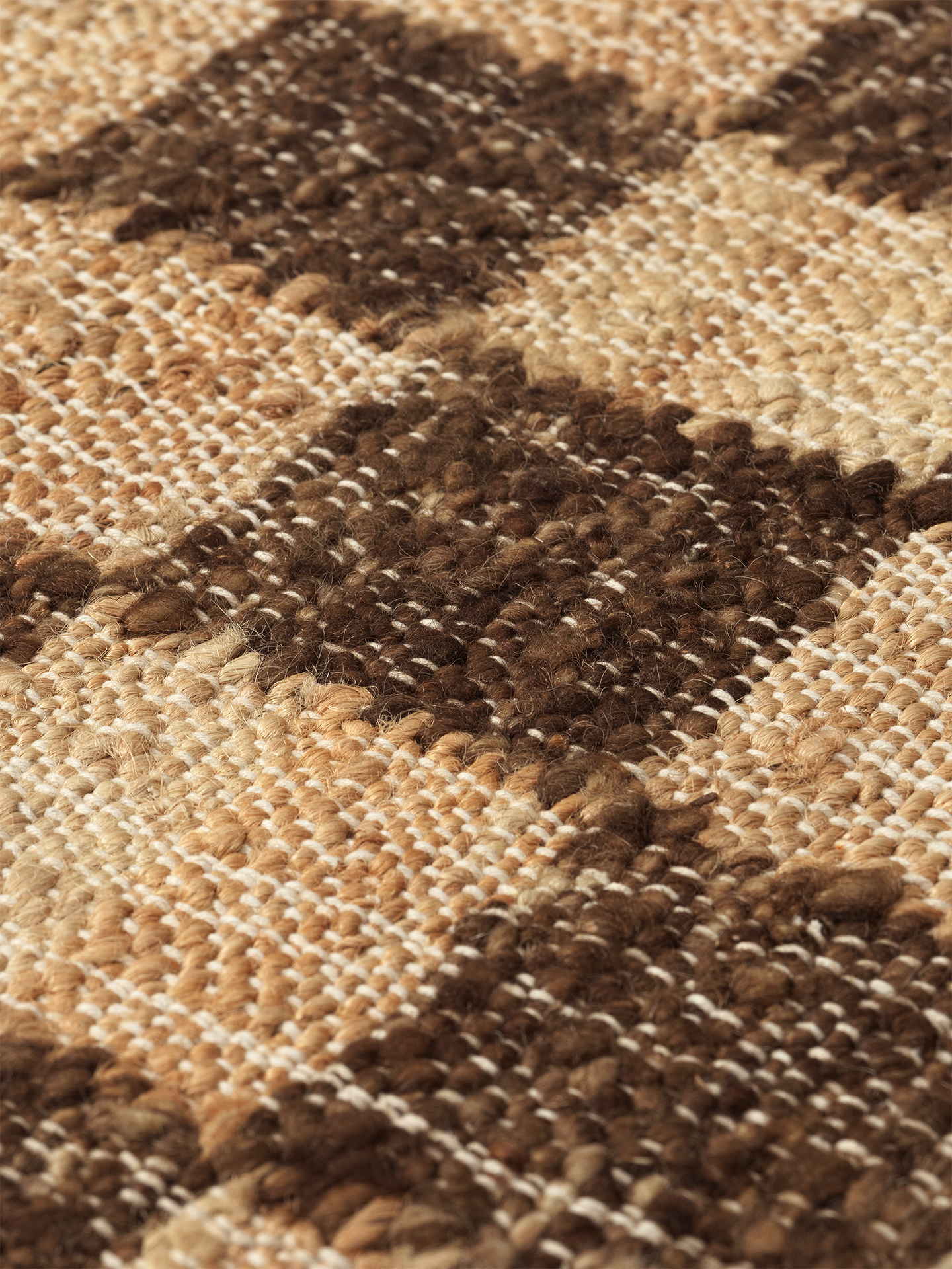 CHECK brown wool-jute runner