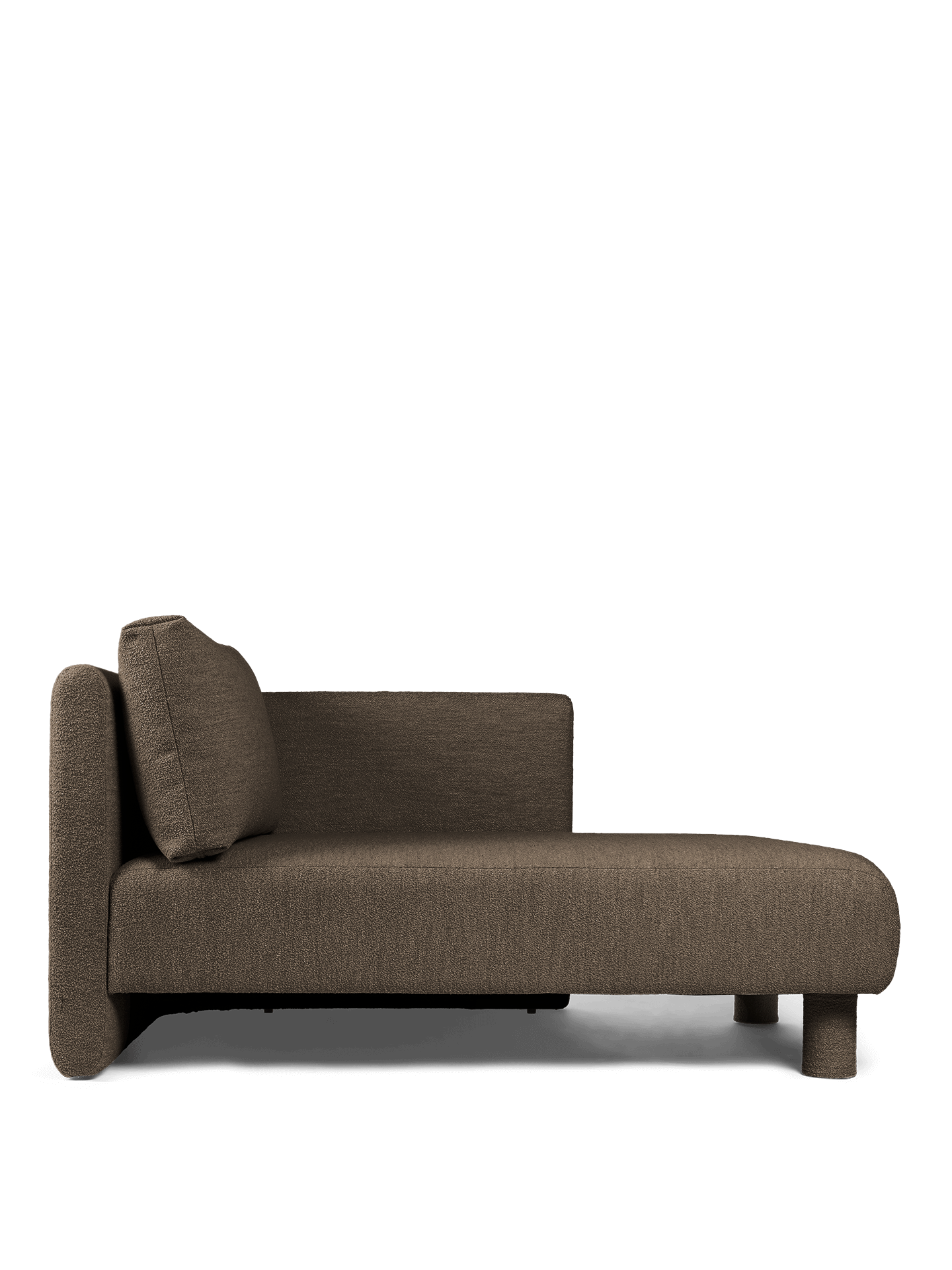 Dase modular sofa - Right -handed soft bouclé dark brown