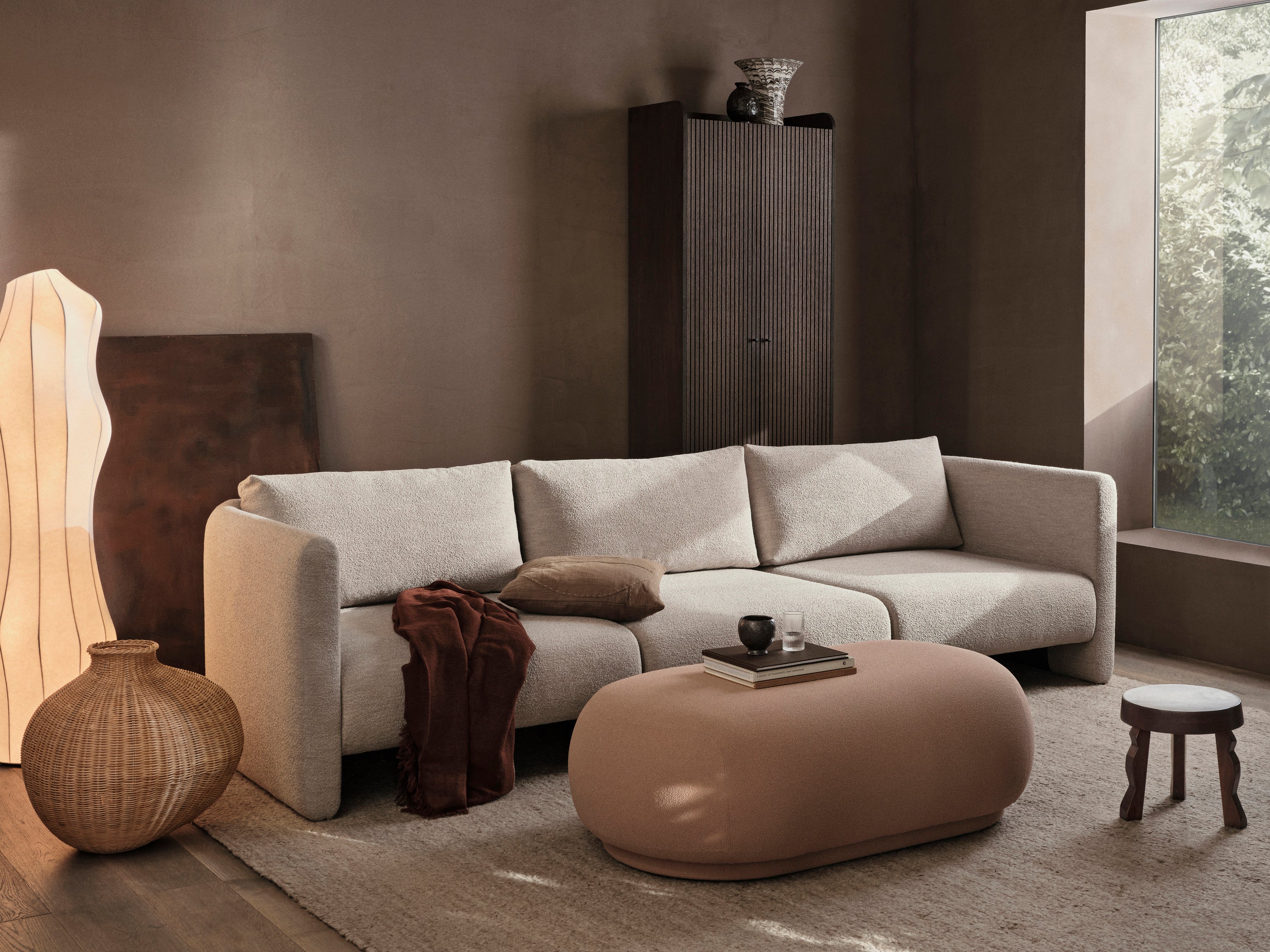 Ottoman rico grain beige
