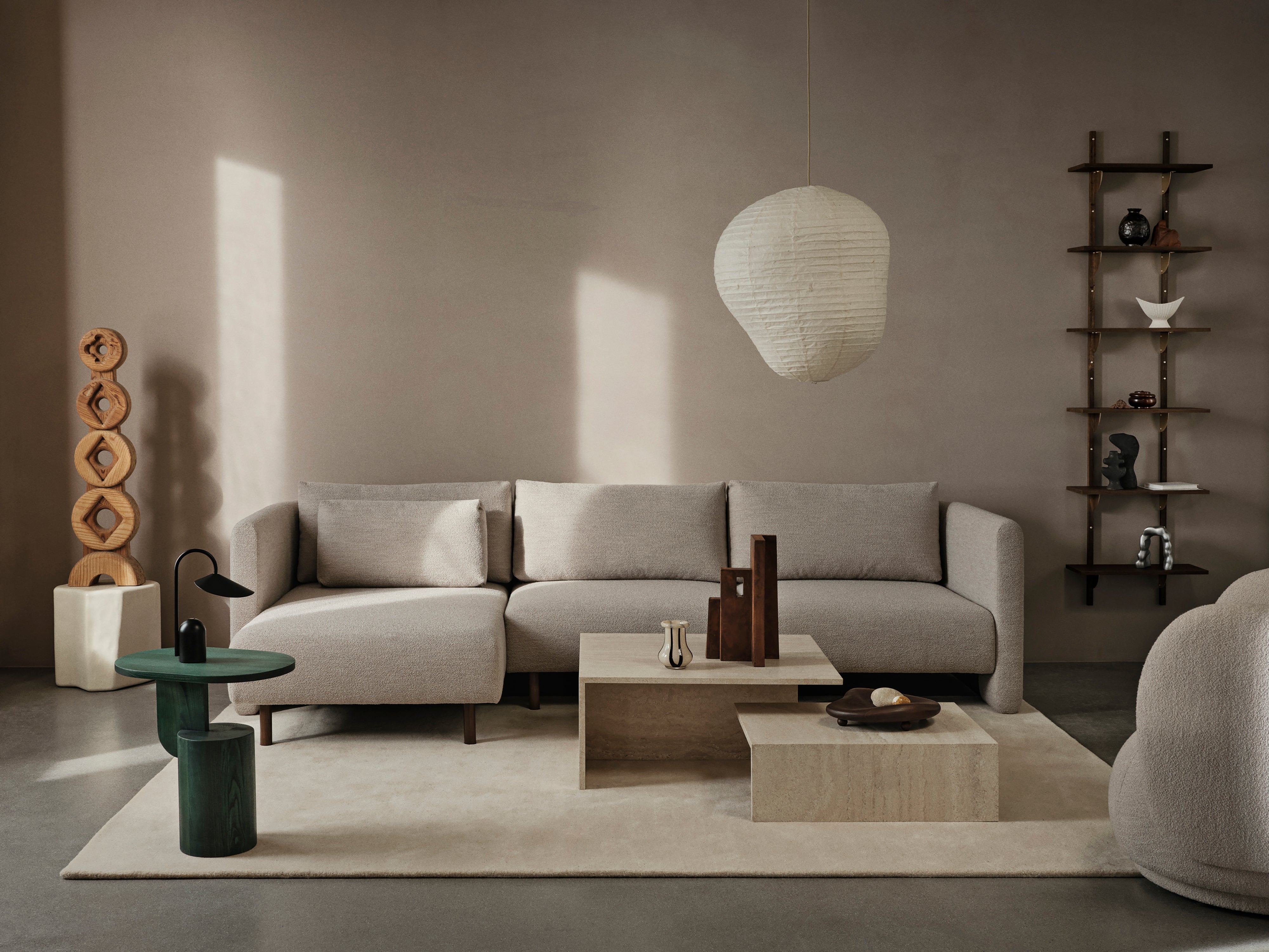 DASE modular sofa - Left -hand chaise Cotton Linen Beige