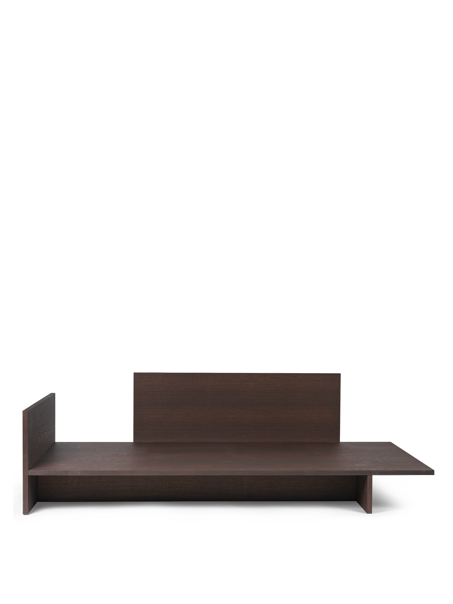 Dark oak wood sofa