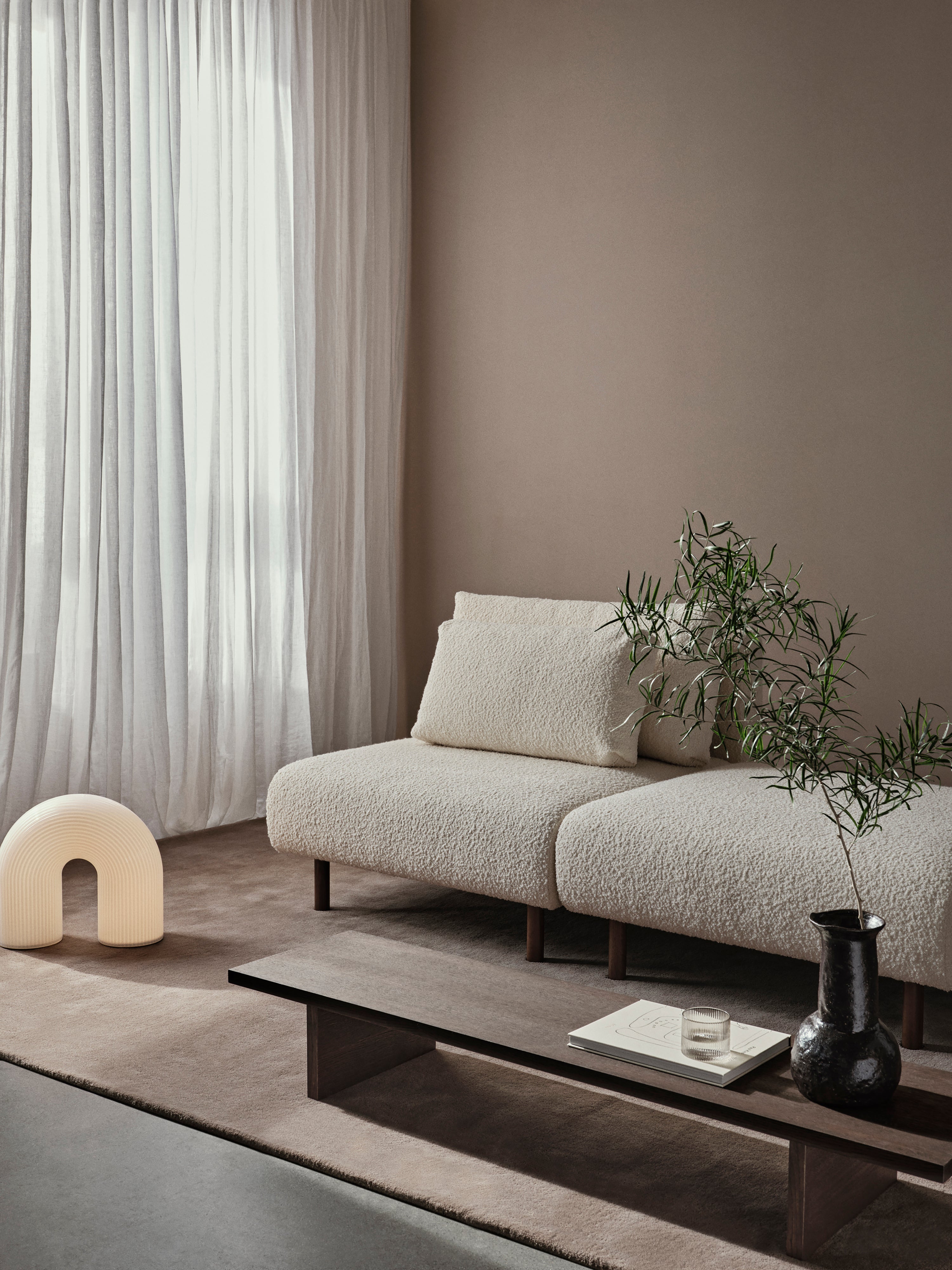 Dase modular sofa - Nordic Bouclé pouf broken white