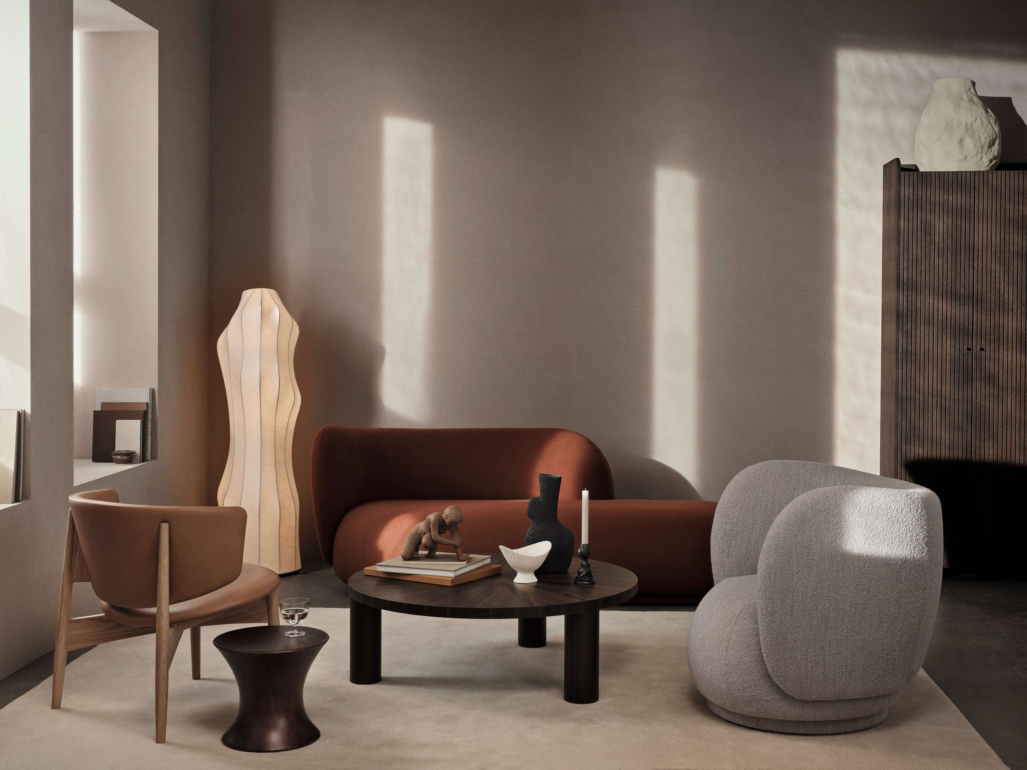 Rico Divan left -sofa sofa tonus rusty brown