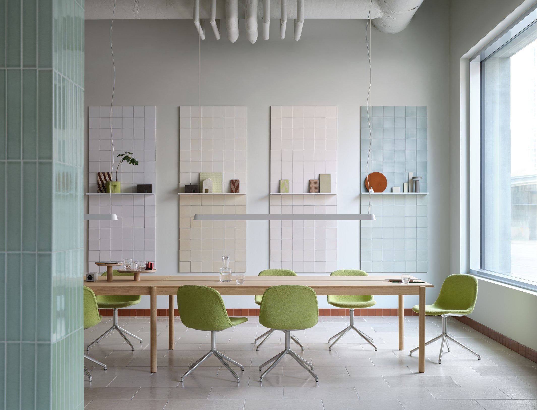 LINEAR SYSTEM Office Table - CONFIGURATION 1 oak veneer