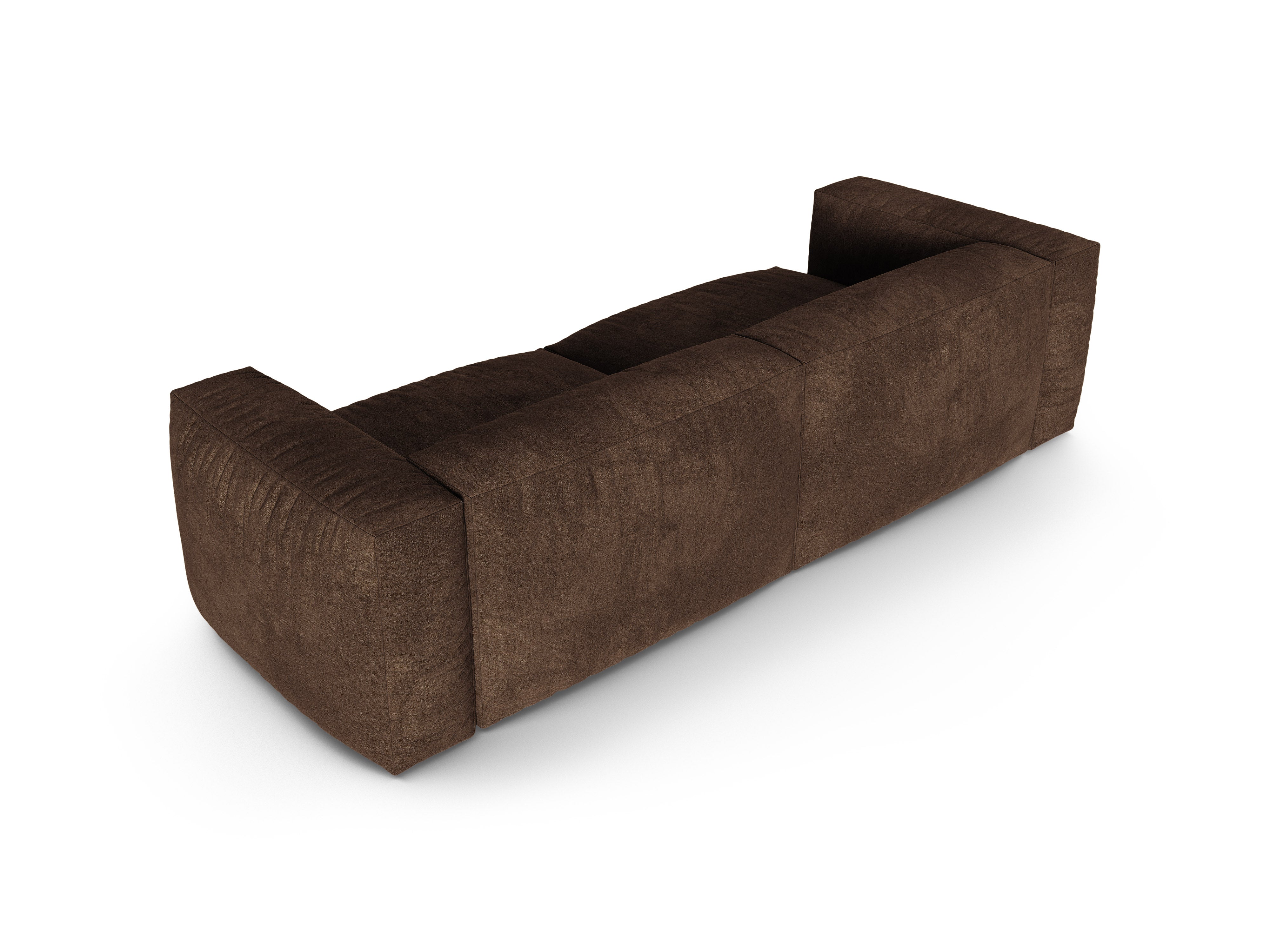 Sofa aksamitna 3-osobowa XL MARTINA czekoladowy – detal tkaniny