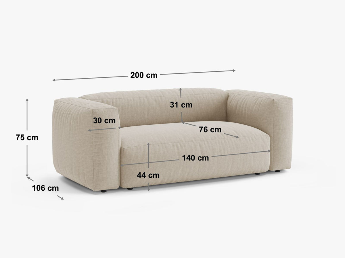 MARTINA Sofa 2-osobowa – rysunek techniczny